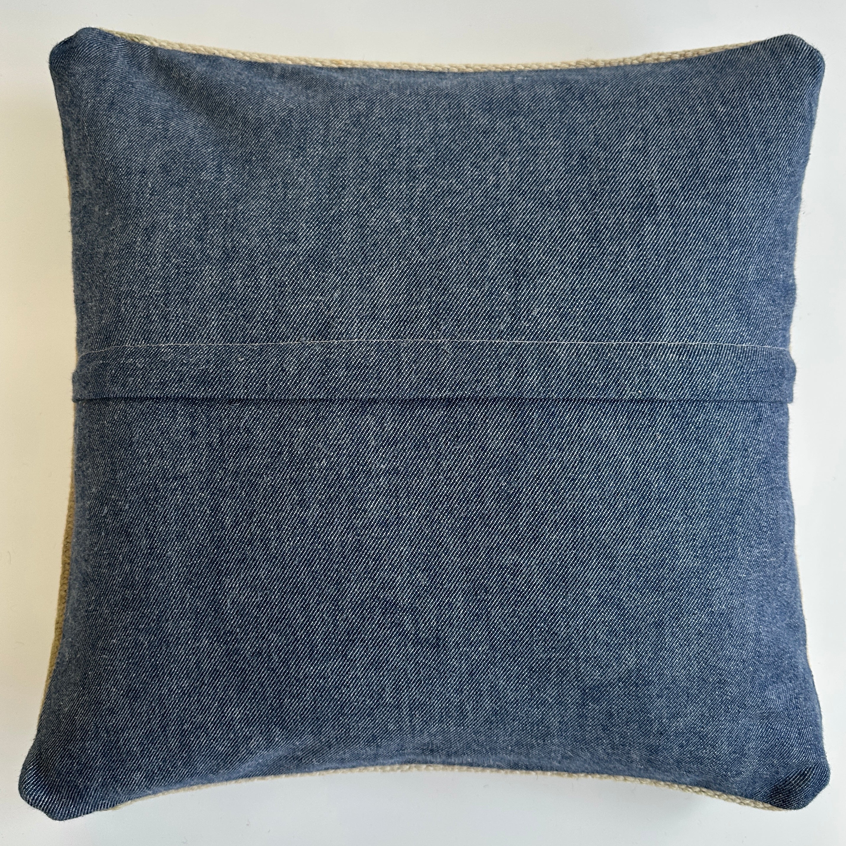 Handmade Textured Cream Turkish Rug Cushion Cover 18''x18'' / 44x43 CM