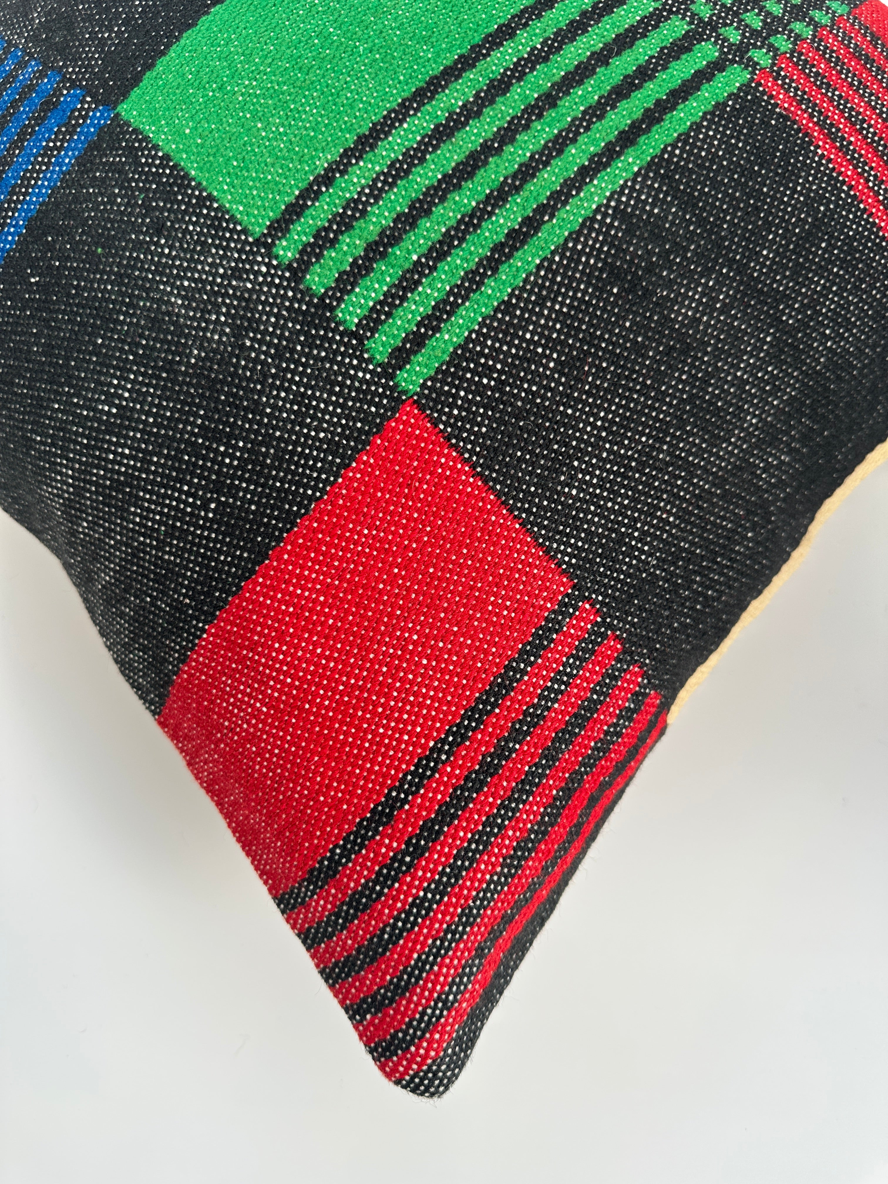 Handmade Multicoloured Cushion Cover 16''x16'' / 40x40 CM