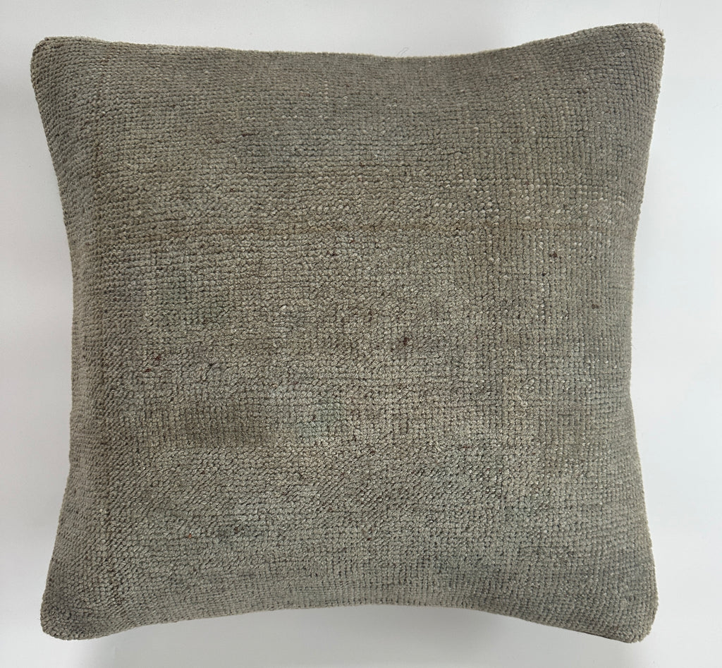 Handmade Textured Grey Turkish Rug Cushion Cover 16''x16'' / 41x41 CM