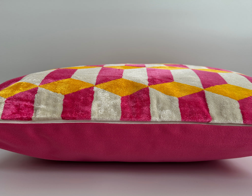 Abstract Silk Velvet Cushion Cover 16''x16'' / 40x40 CM