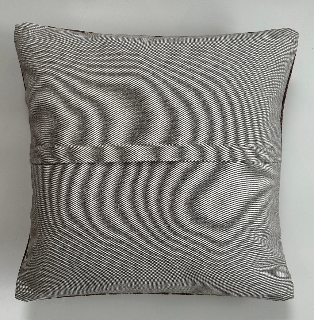 Handmade Striped Brown Turkish Cushion Cover 16''x16'' / 40x40 CM