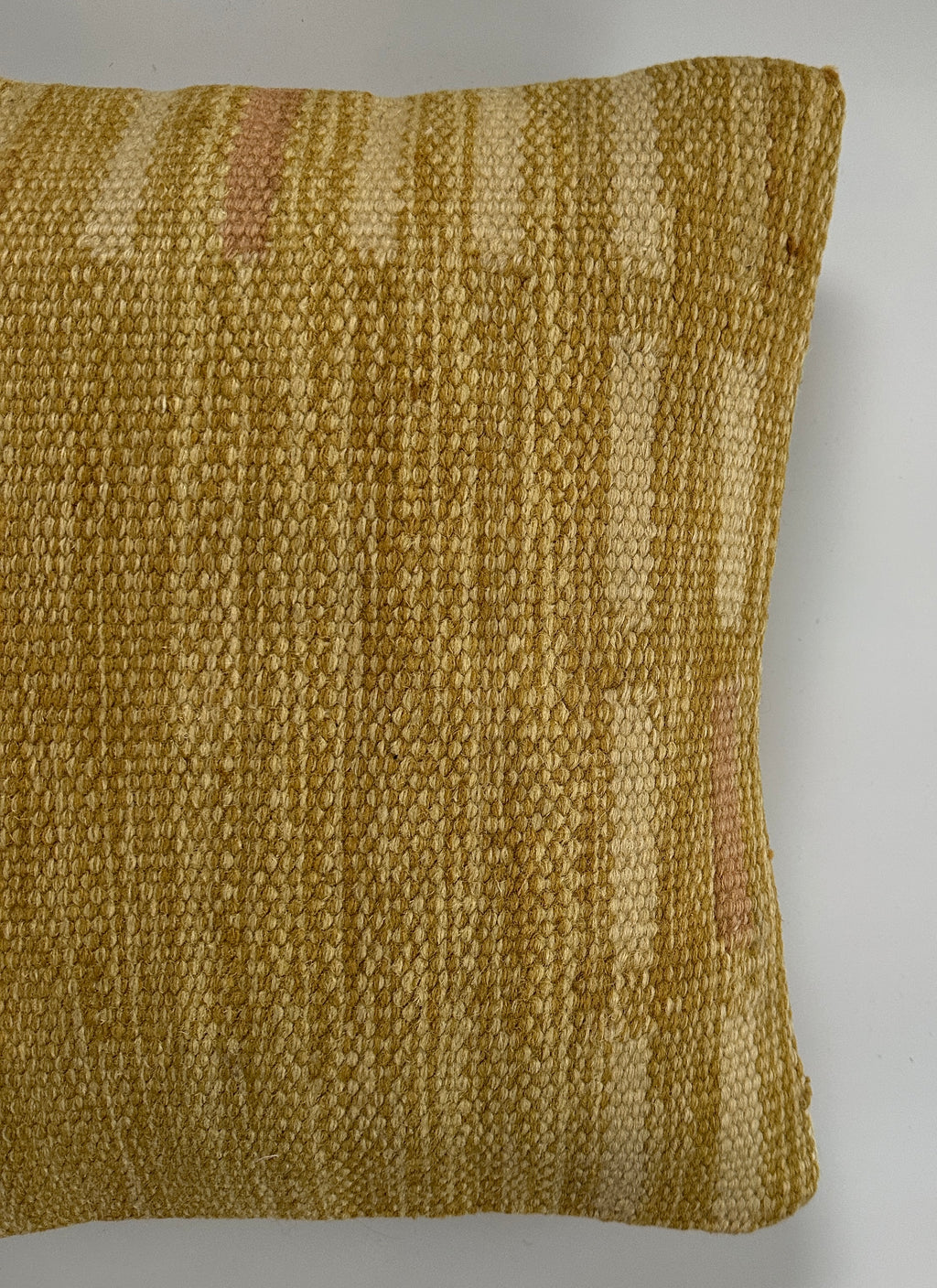 Handmade Mustard Yellow Turkish Rug Cushion Cover 16''x16'' / 37x39 CM