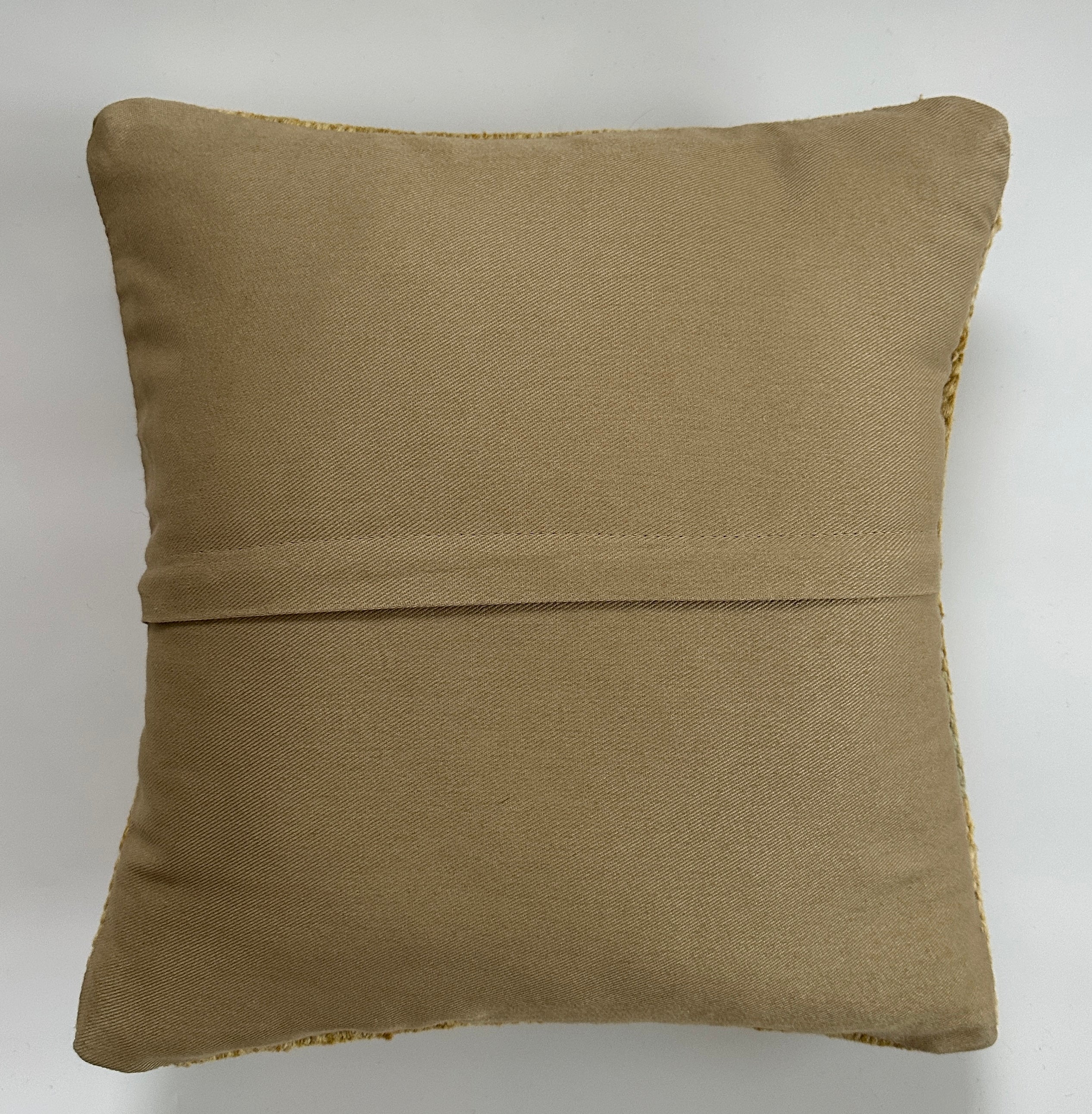 Handmade Mustard Yellow Turkish Rug Cushion Cover 16''x16'' / 37x39 CM