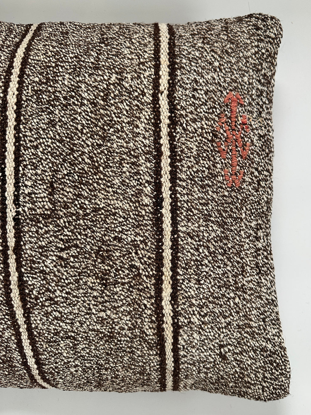 Handmade Striped Grey Turkish Rug Cushion Cover 16''x16'' / 41x40 CM