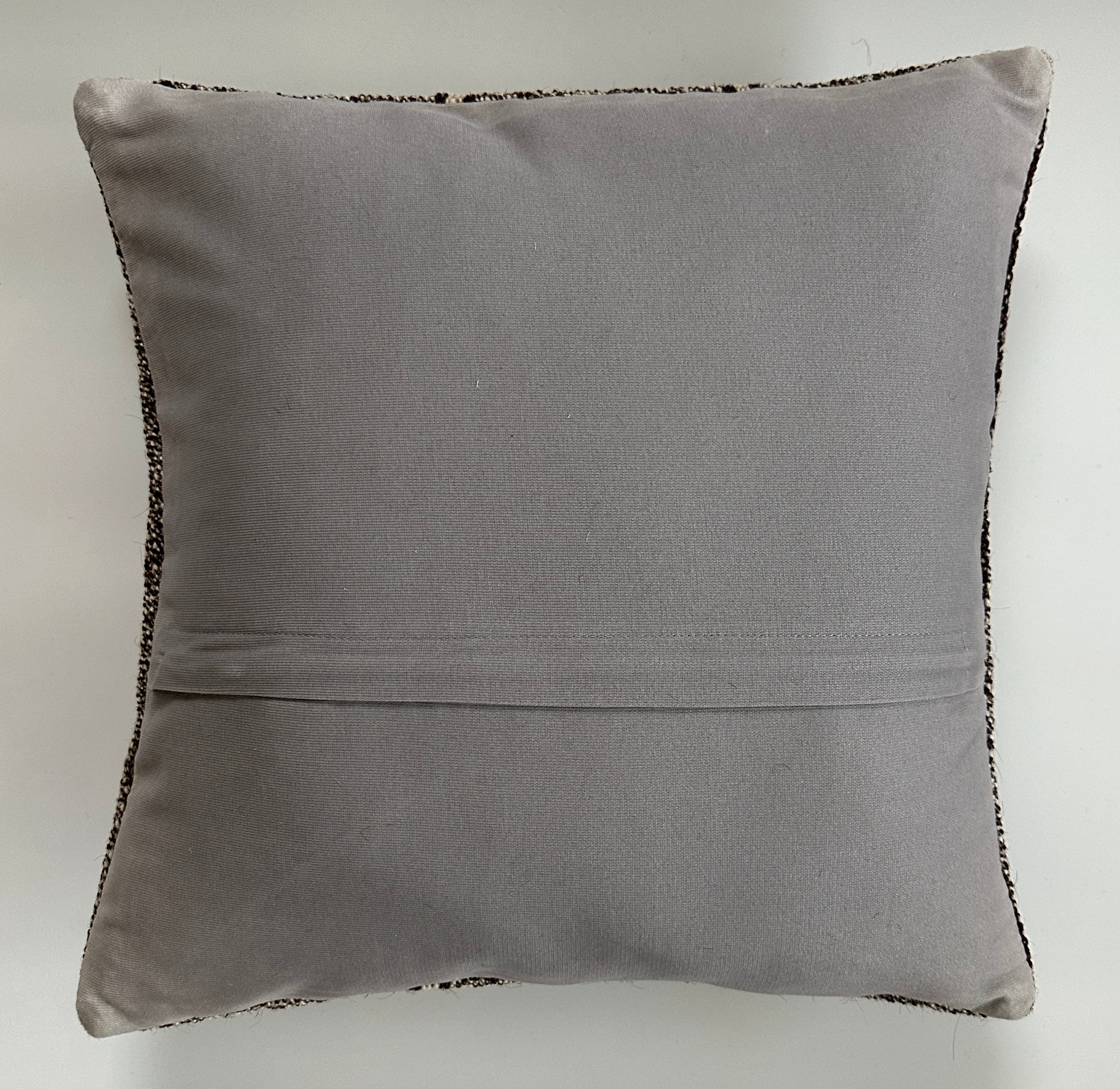 Handmade Striped Grey Turkish Rug Cushion Cover 16''x16'' / 41x40 CM