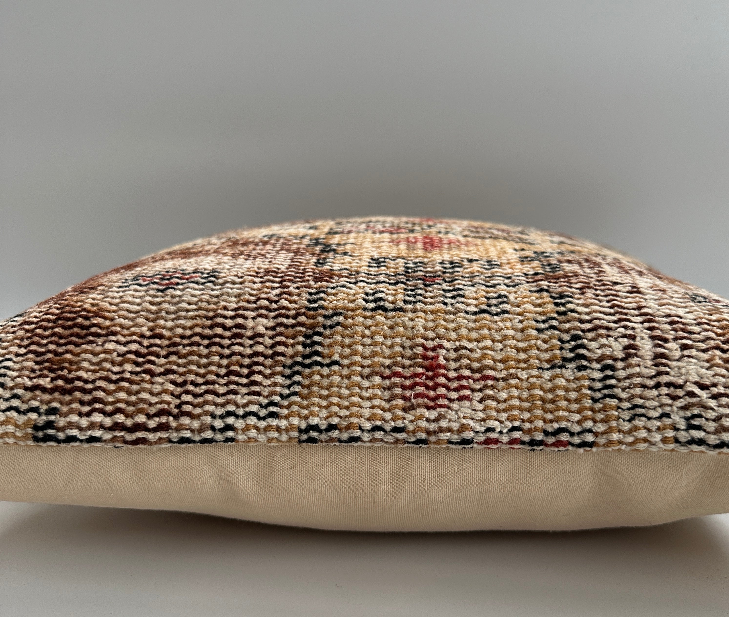 Handmade Multicoloured Turkish Rug Cushion Cover 16''x16'' / 40x40 CM