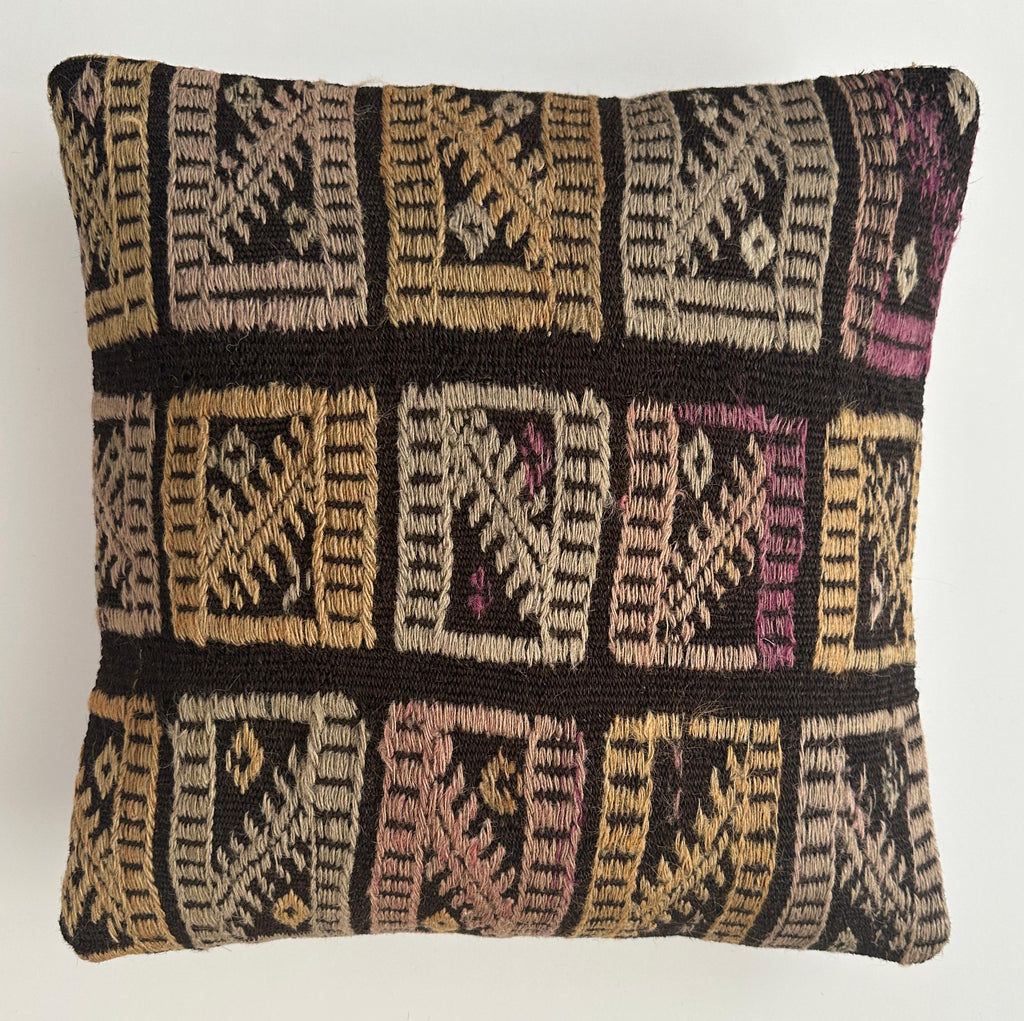 Handmade Turkish Rug Cushion Cover 16''x16'' / 40x40 CM