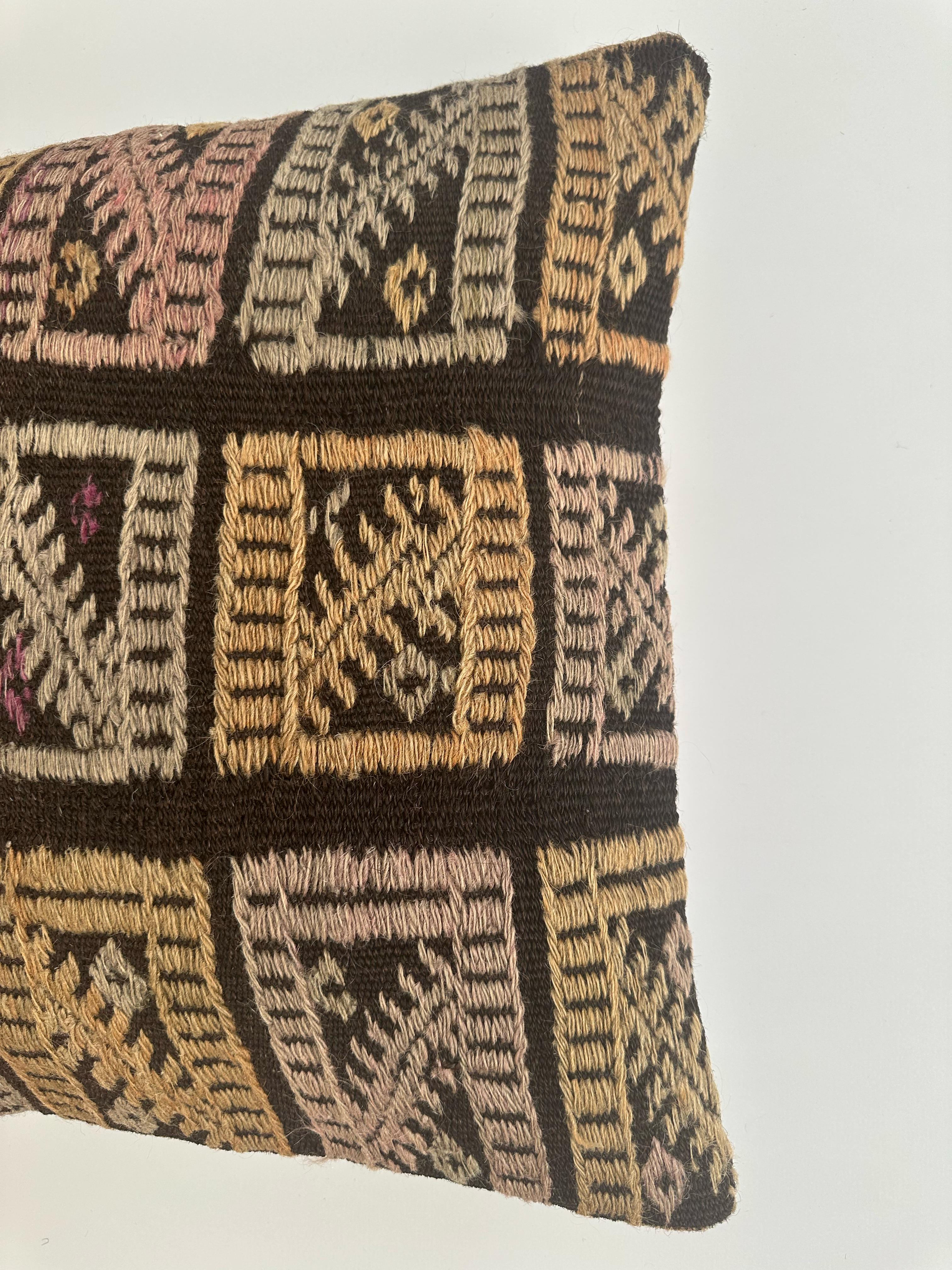 Handmade Turkish Rug Cushion Cover 16''x16'' / 40x40 CM