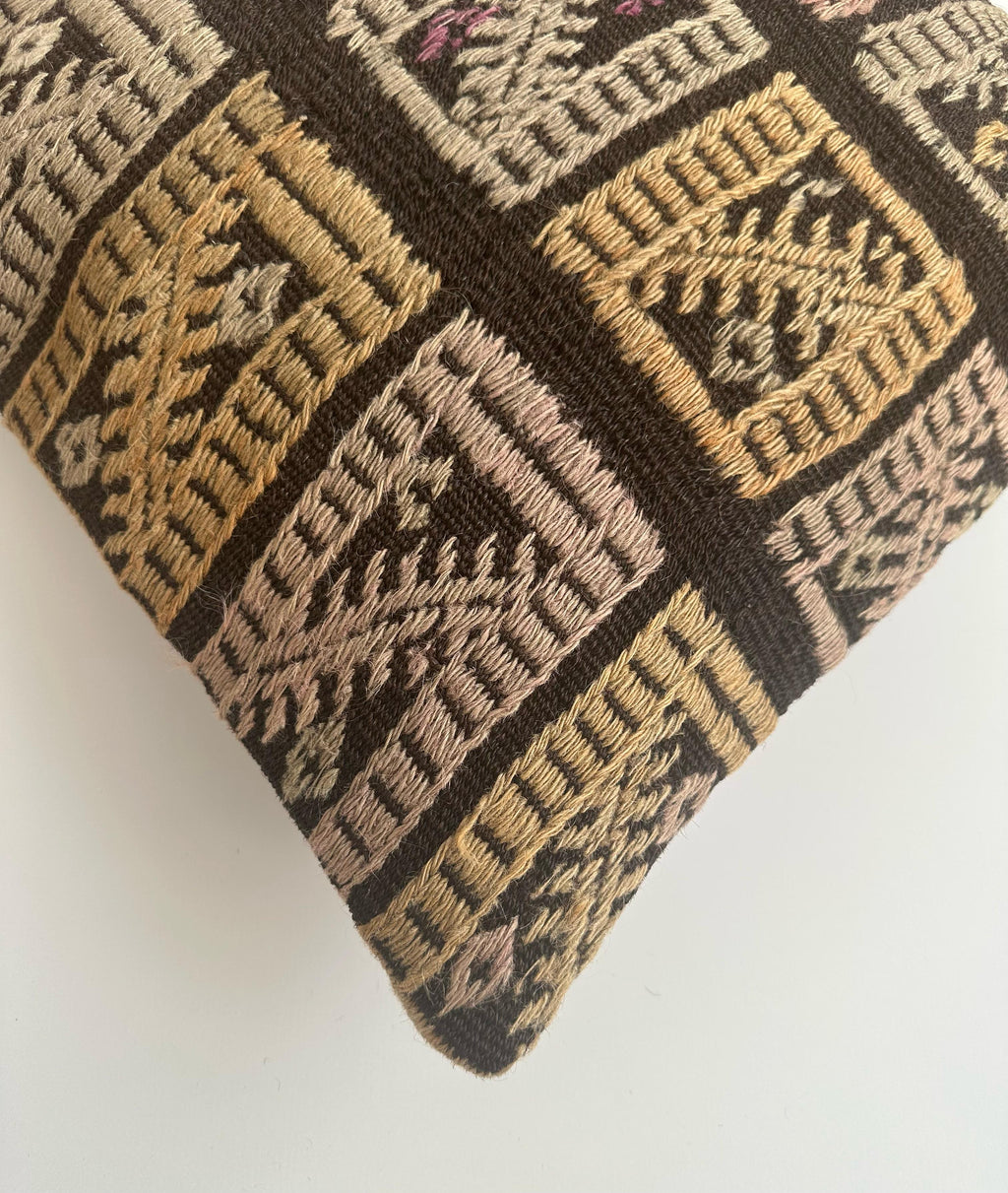 Handmade Turkish Rug Cushion Cover 16''x16'' / 40x40 CM