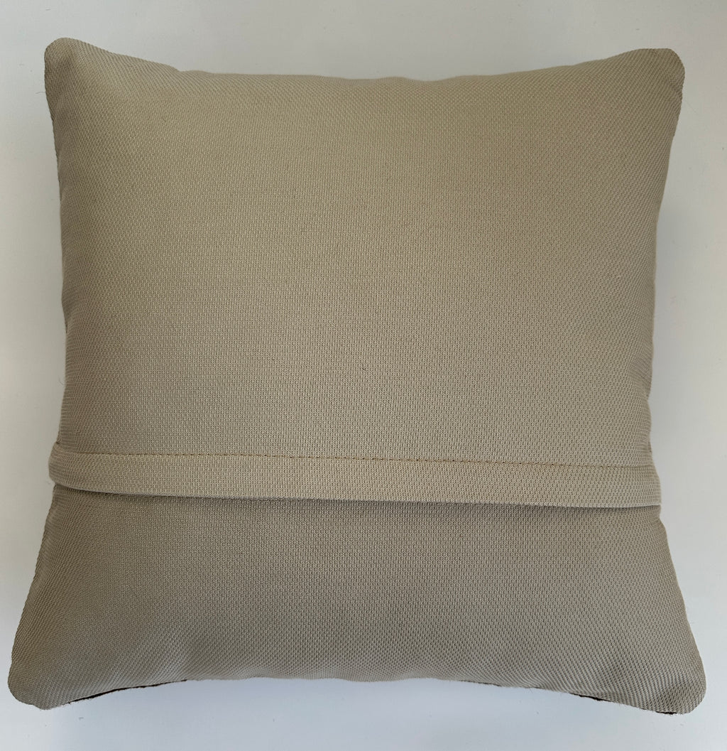 Handmade Textured Brown Turkish Rug Cushion Cover 18''x18'' / 45x44 CM