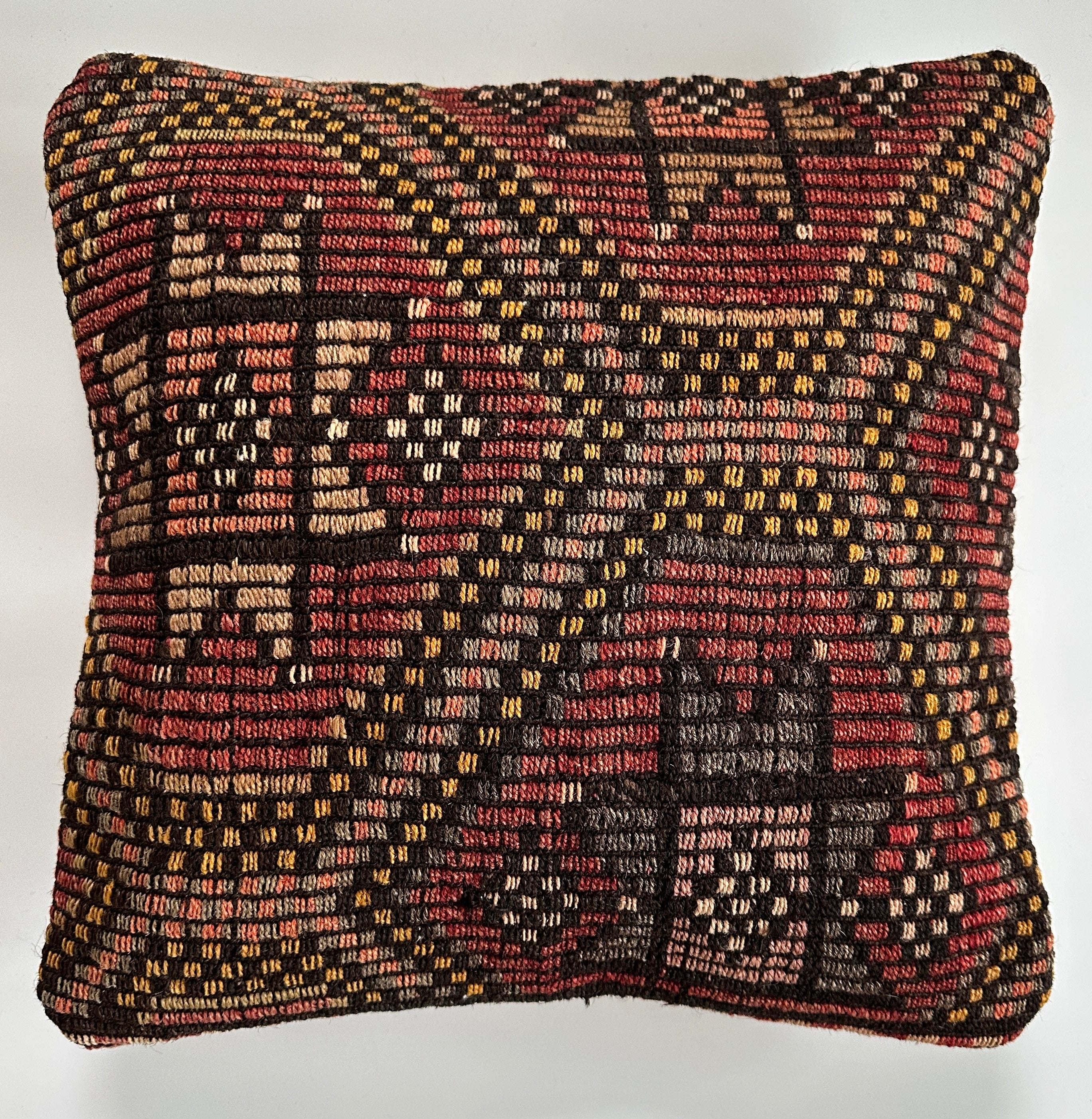 Handmade Multicoloured Turkish Cushion Cover 16''x16'' / 40x40 CM