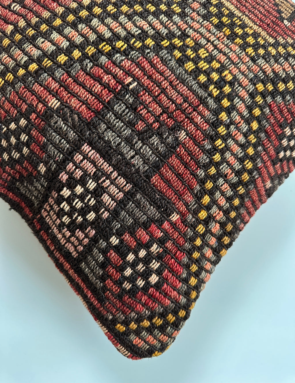 Handmade Multicoloured Turkish Cushion Cover 16''x16'' / 40x40 CM