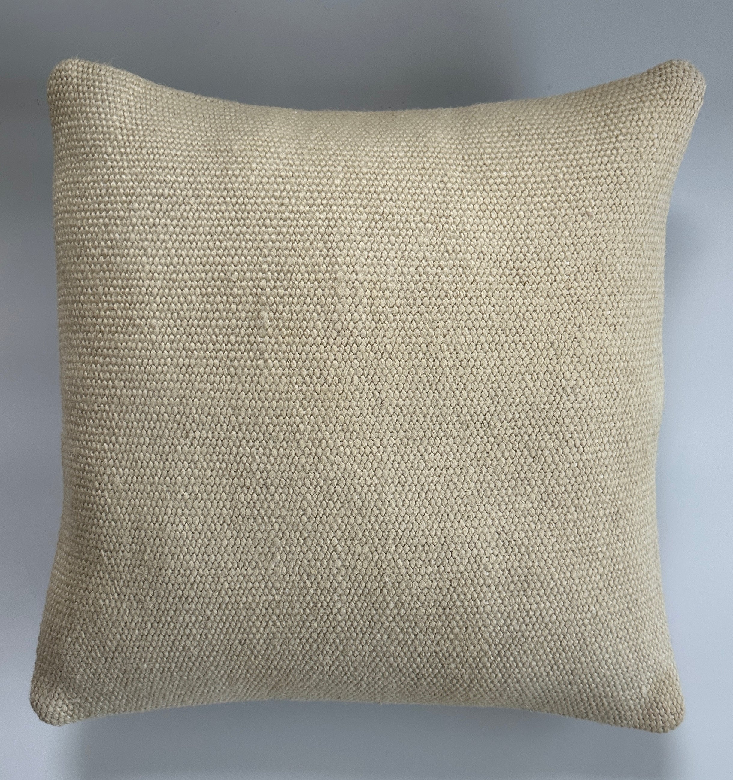 Handmade Textured Cream Turkish Cushion Cover 16''x16'' / 41x41 CM