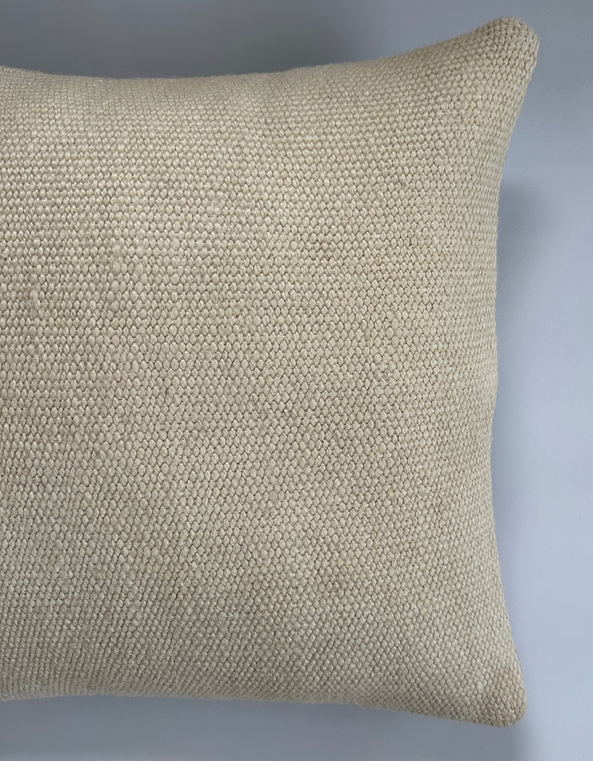 Handmade Textured Cream Turkish Cushion Cover 16''x16'' / 41x41 CM