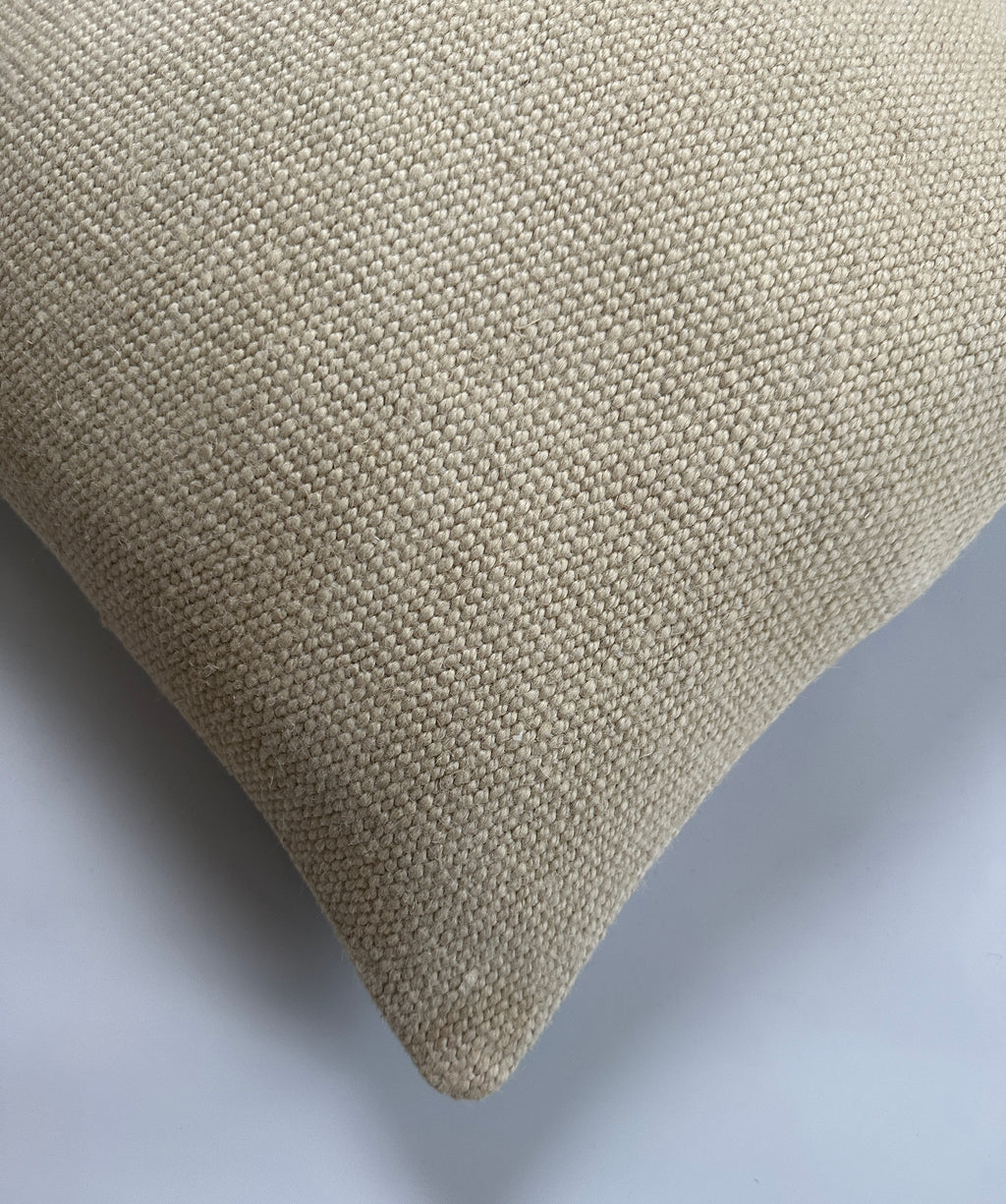 Handmade Textured Cream Turkish Cushion Cover 16''x16'' / 41x41 CM