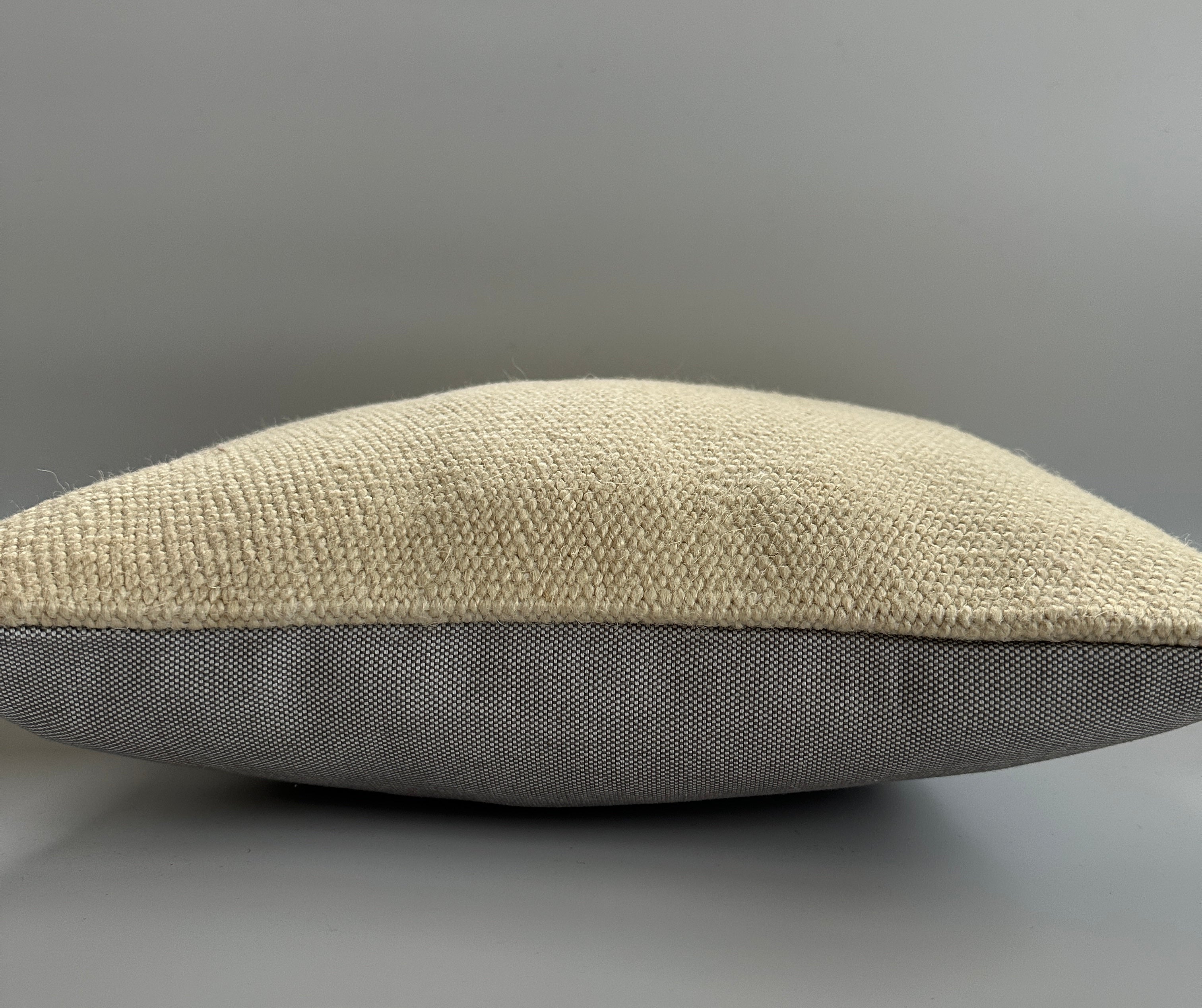 Handmade Textured Cream Turkish Cushion Cover 16''x16'' / 41x41 CM