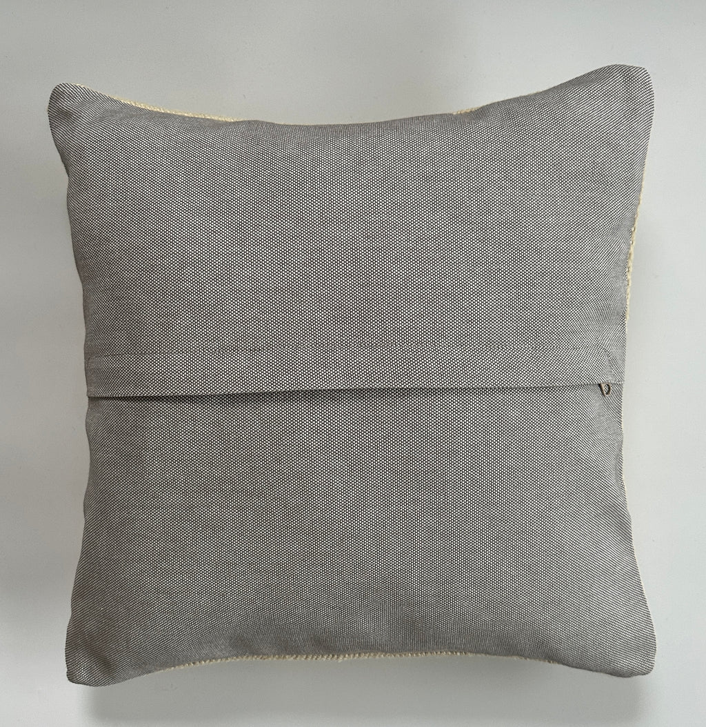 Handmade Textured Cream Turkish Cushion Cover 16''x16'' / 41x41 CM