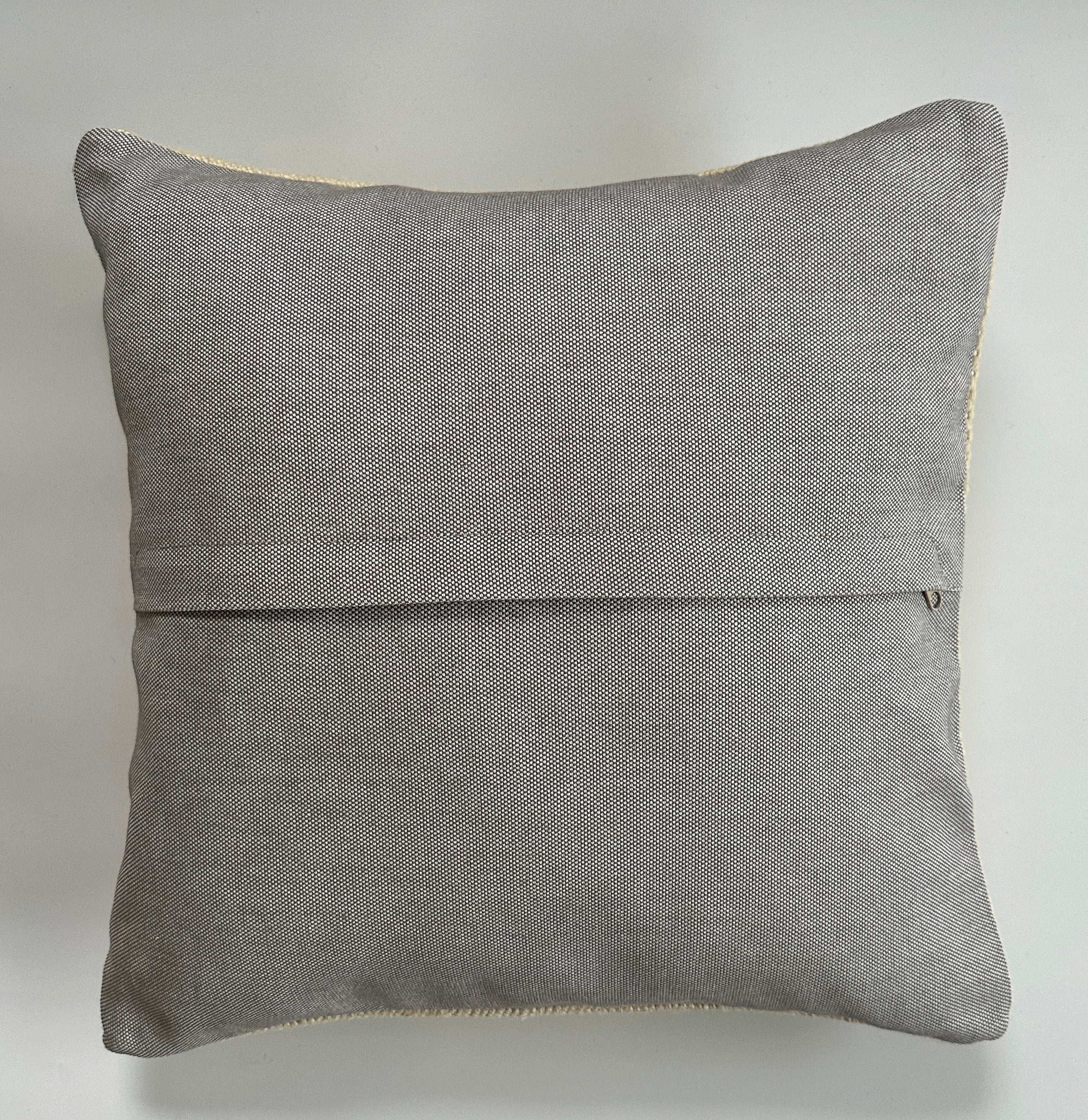 Handmade Textured Cream Turkish Cushion Cover 16''x16'' / 41x41 CM