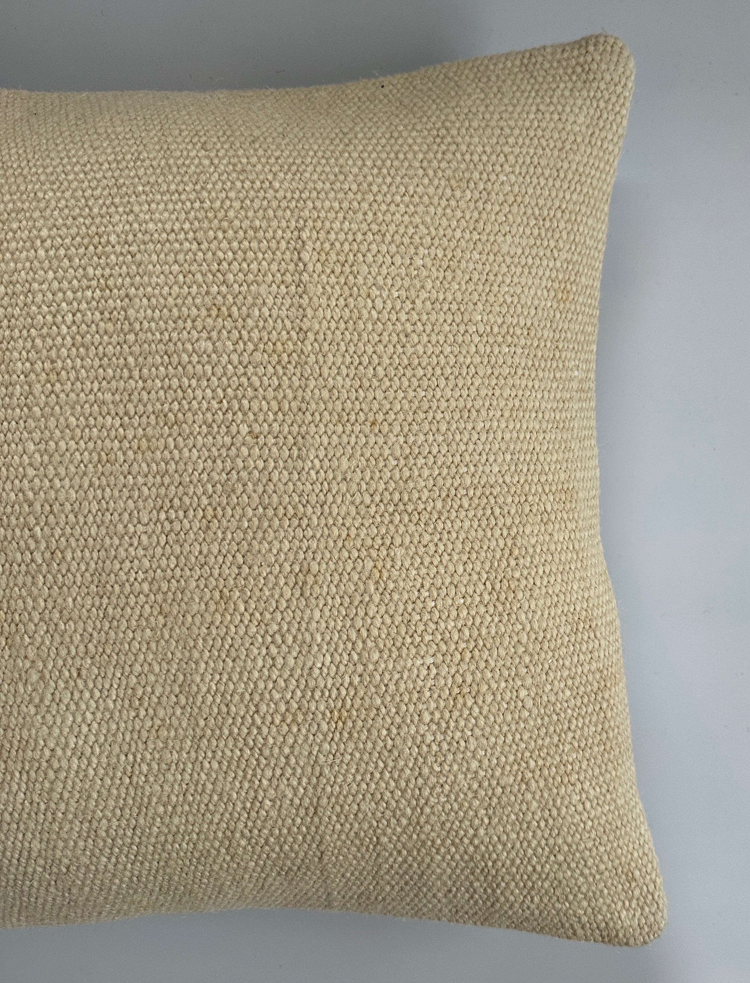 Handmade Textured Cream Turkish Cushion Cover 16''x16'' / 41x41 CM