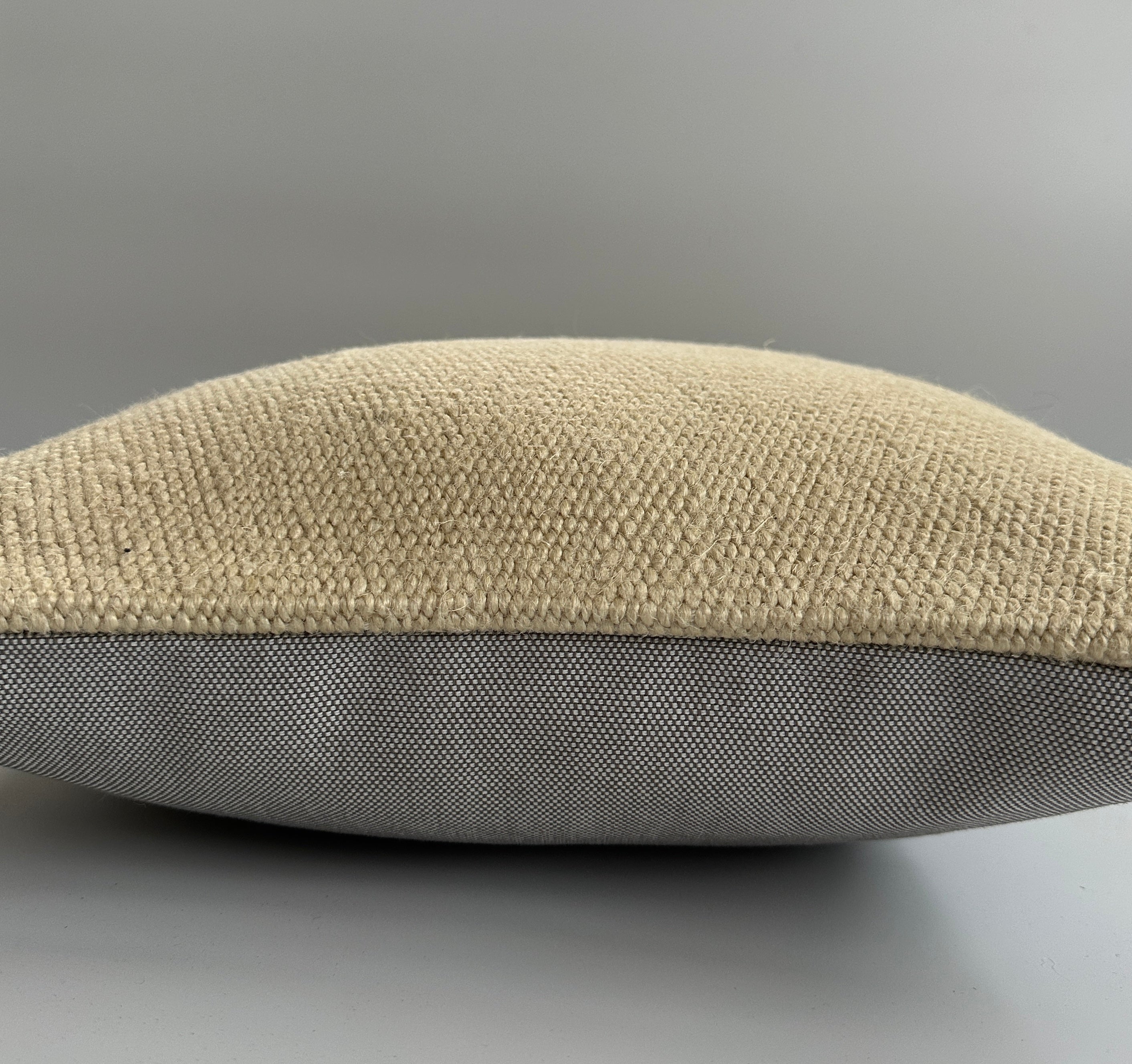 Handmade Textured Cream Turkish Cushion Cover 16''x16'' / 41x41 CM