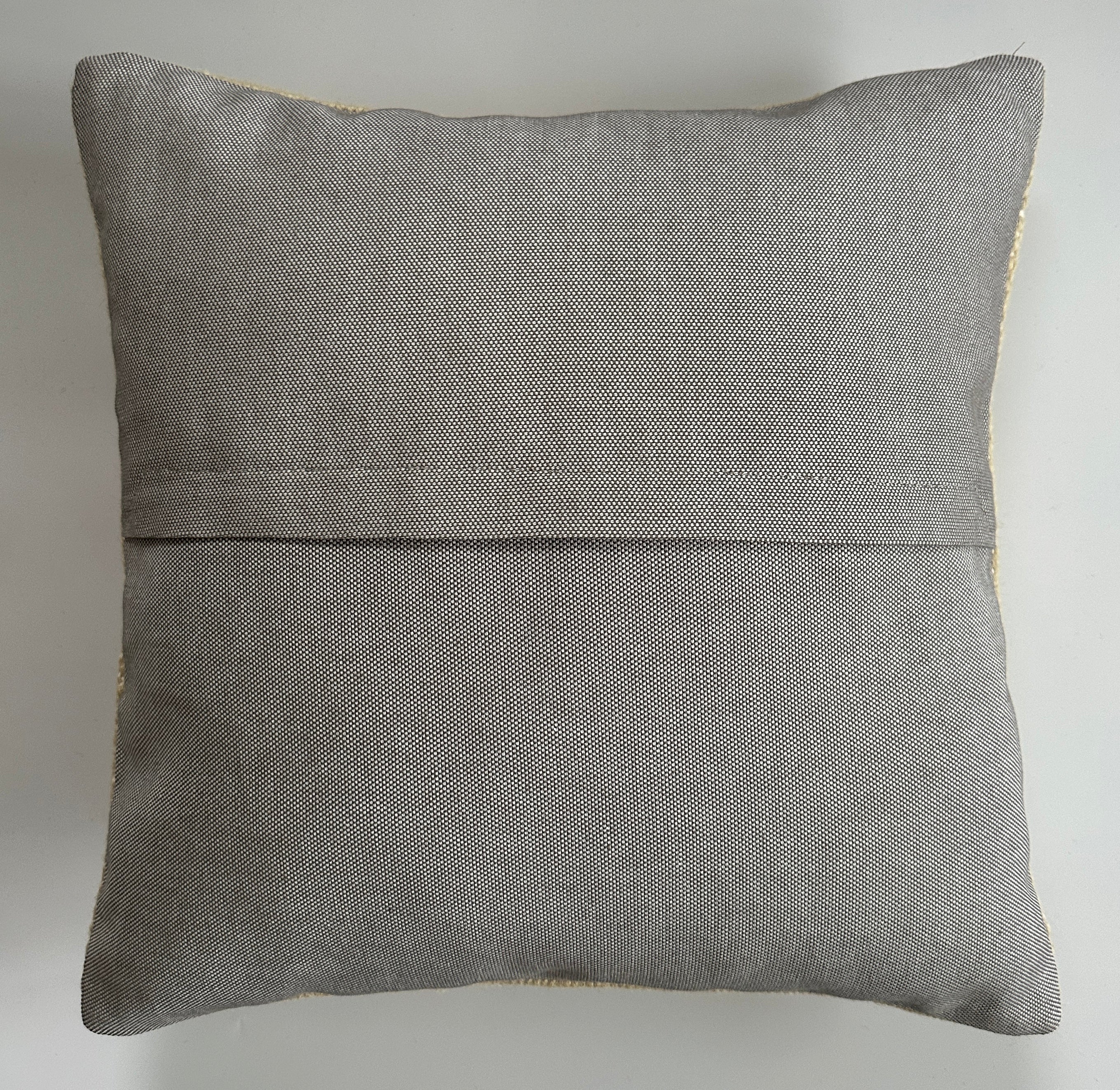 Handmade Textured Cream Turkish Cushion Cover 16''x16'' / 41x41 CM