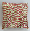Pink Ikat Silk Velvet Cushion Cover 16''x16'' / 40x40 CM