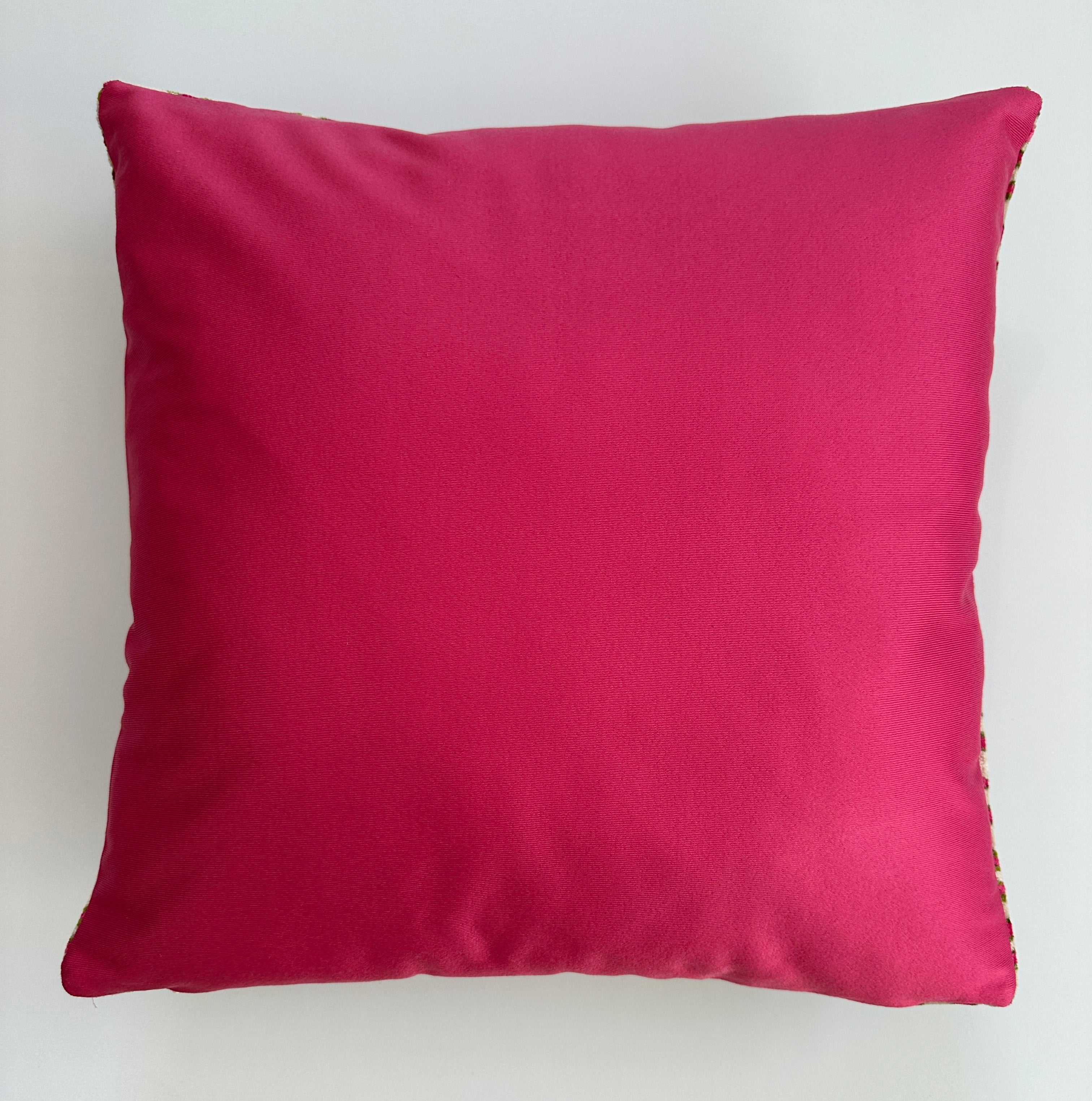 Pink Ikat Silk Velvet Cushion Cover 16''x16'' / 40x40 CM