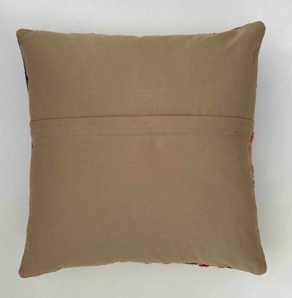 Handmade Chintamani Multicolour Turkish Rug Cushion Cover 18''x18'' / 45x44 CM