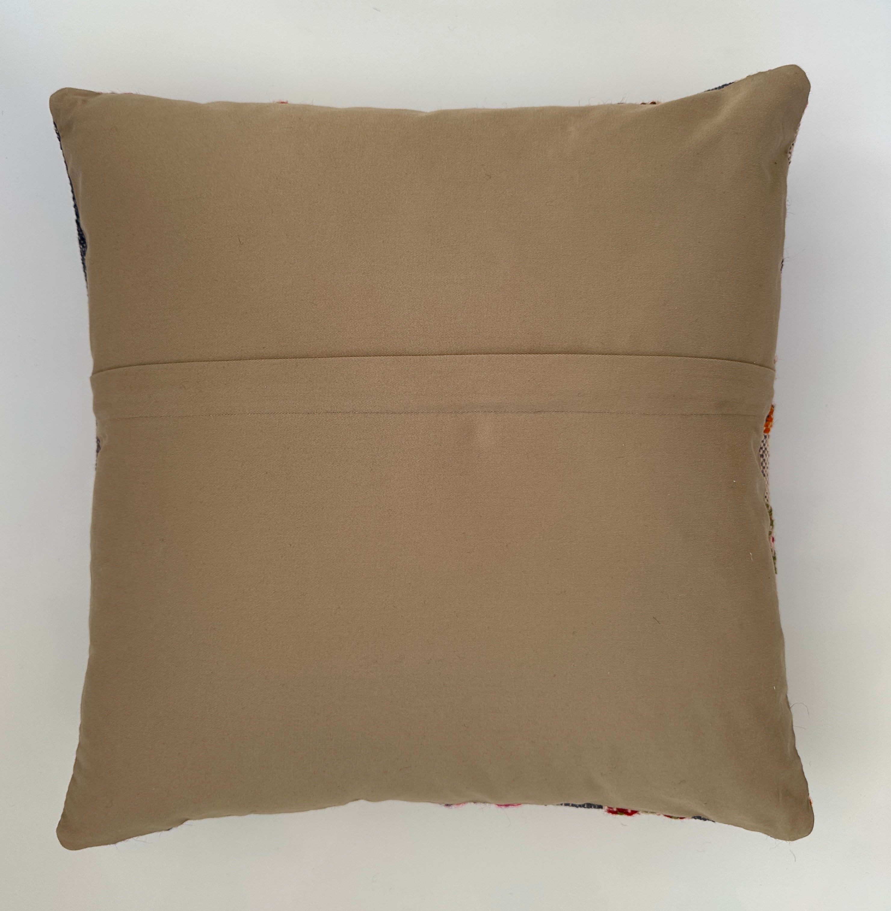 Handmade Chintamani Multicolour Turkish Rug Cushion Cover 18''x18'' / 45x44 CM