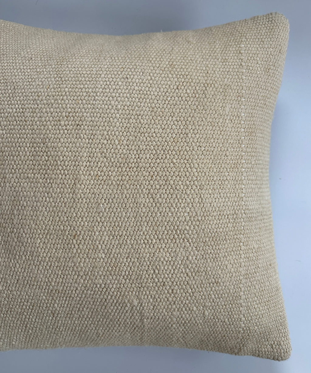 Handmade Textured Cream Turkish Cushion Cover 16''x16'' / 40x40 CM