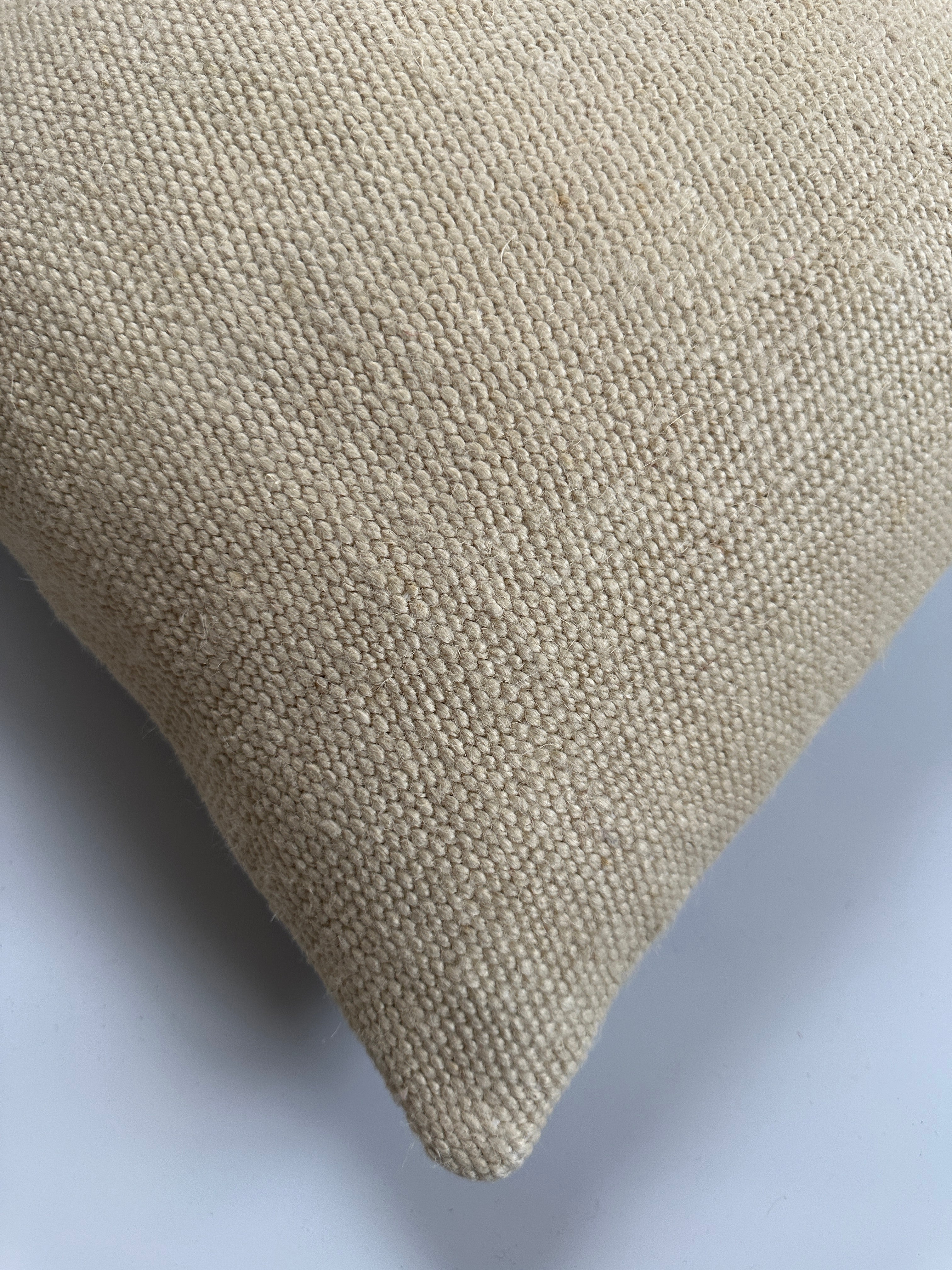 Handmade Textured Cream Turkish Cushion Cover 16''x16'' / 40x40 CM