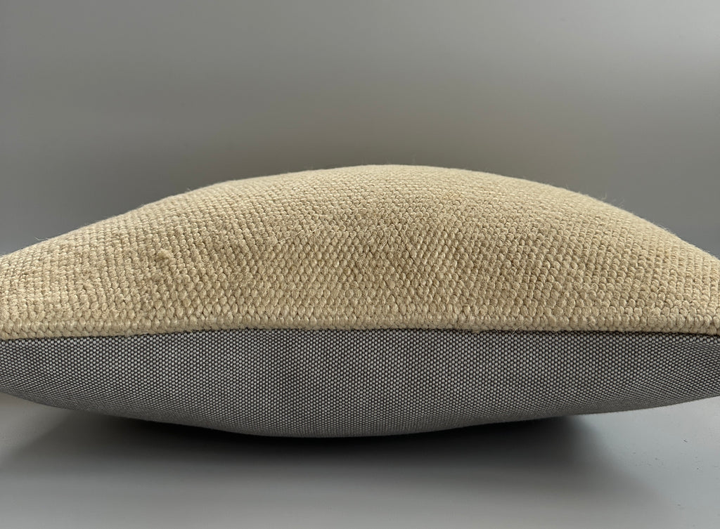 Handmade Textured Cream Turkish Cushion Cover 16''x16'' / 40x40 CM