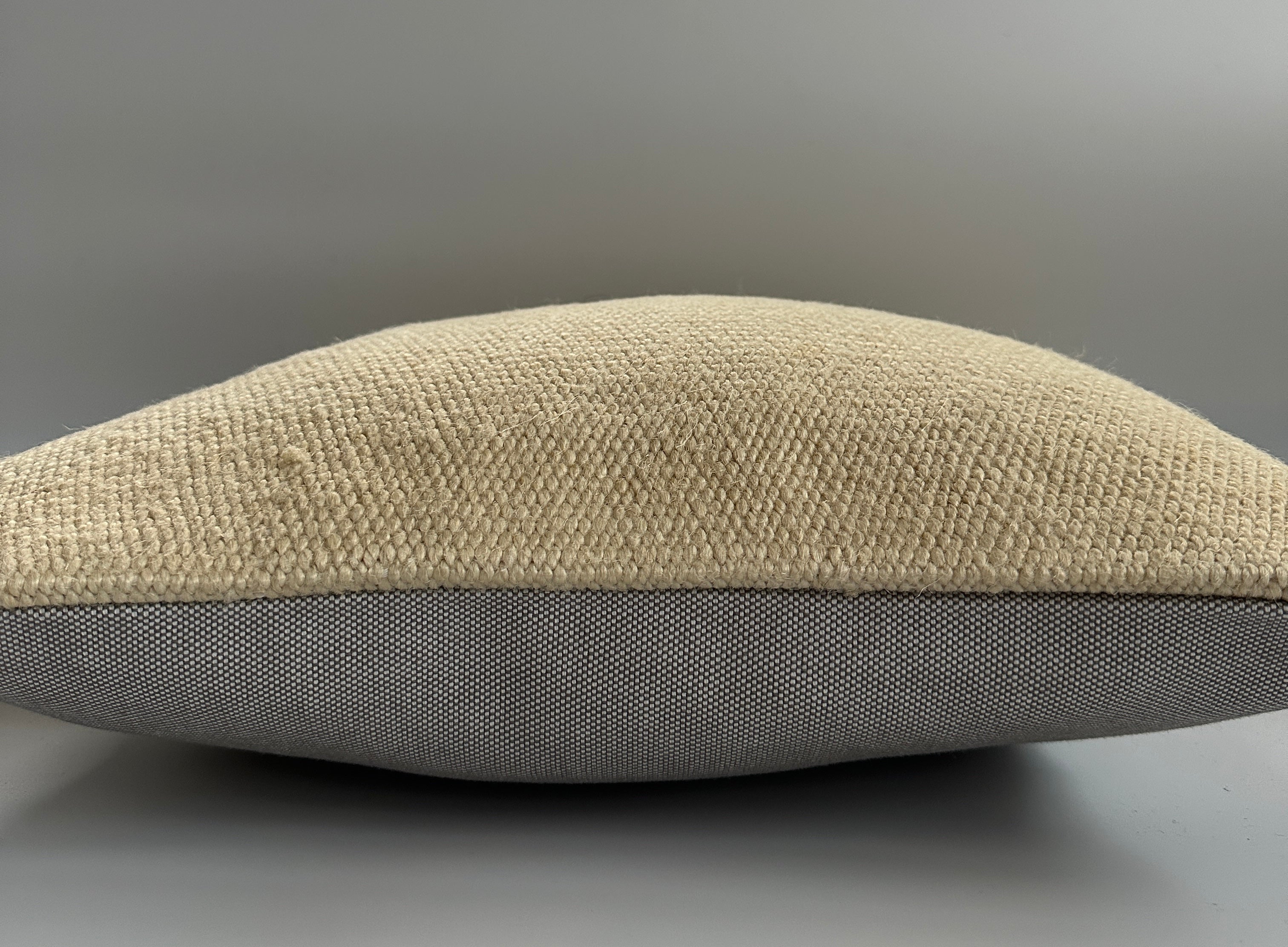 Handmade Textured Cream Turkish Cushion Cover 16''x16'' / 40x40 CM