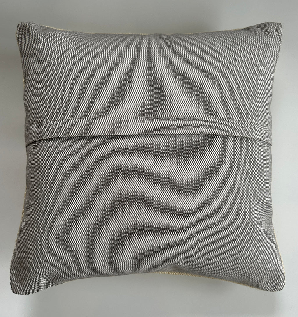 Handmade Textured Cream Turkish Cushion Cover 16''x16'' / 40x40 CM