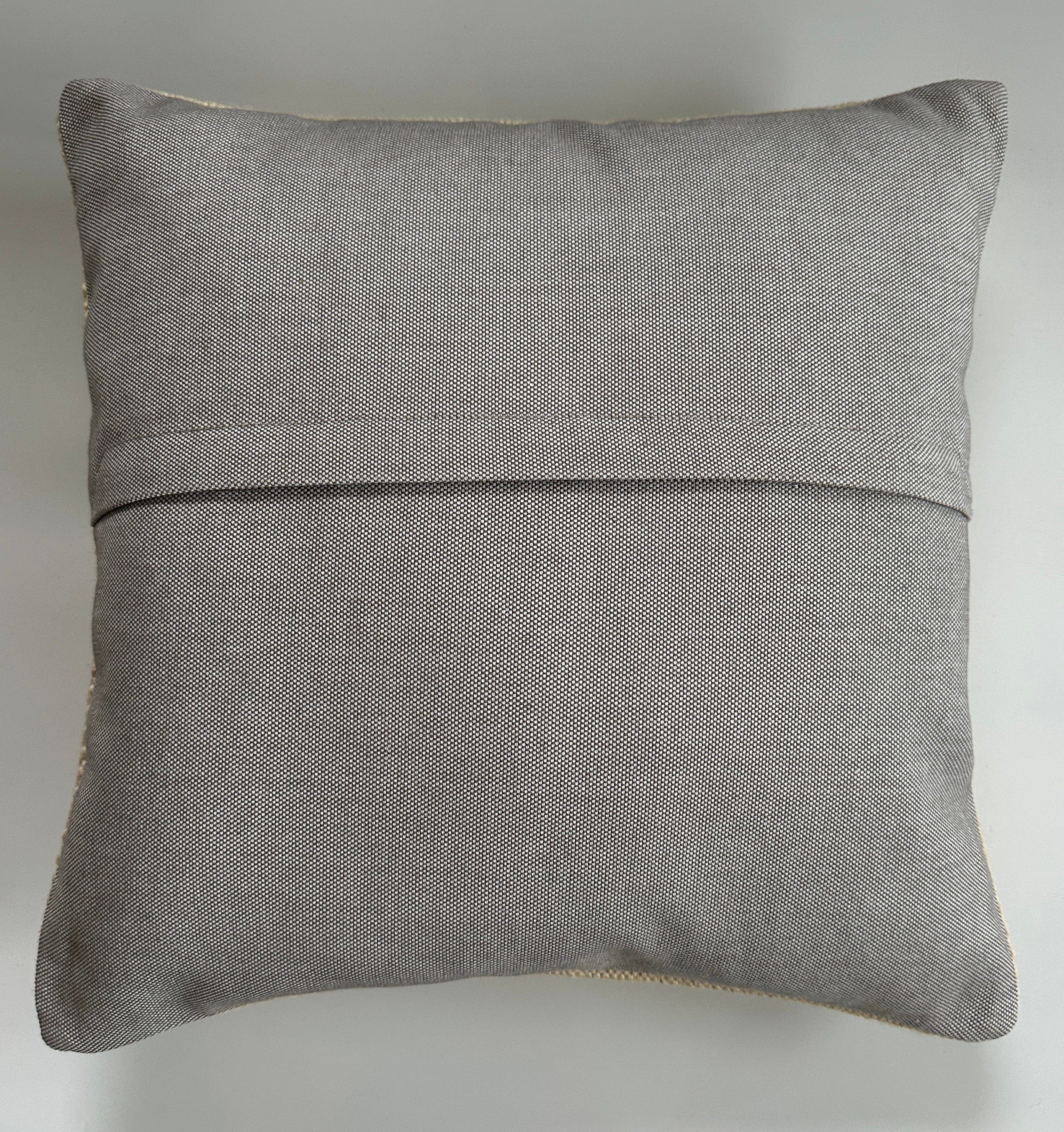 Handmade Textured Cream Turkish Cushion Cover 16''x16'' / 40x40 CM