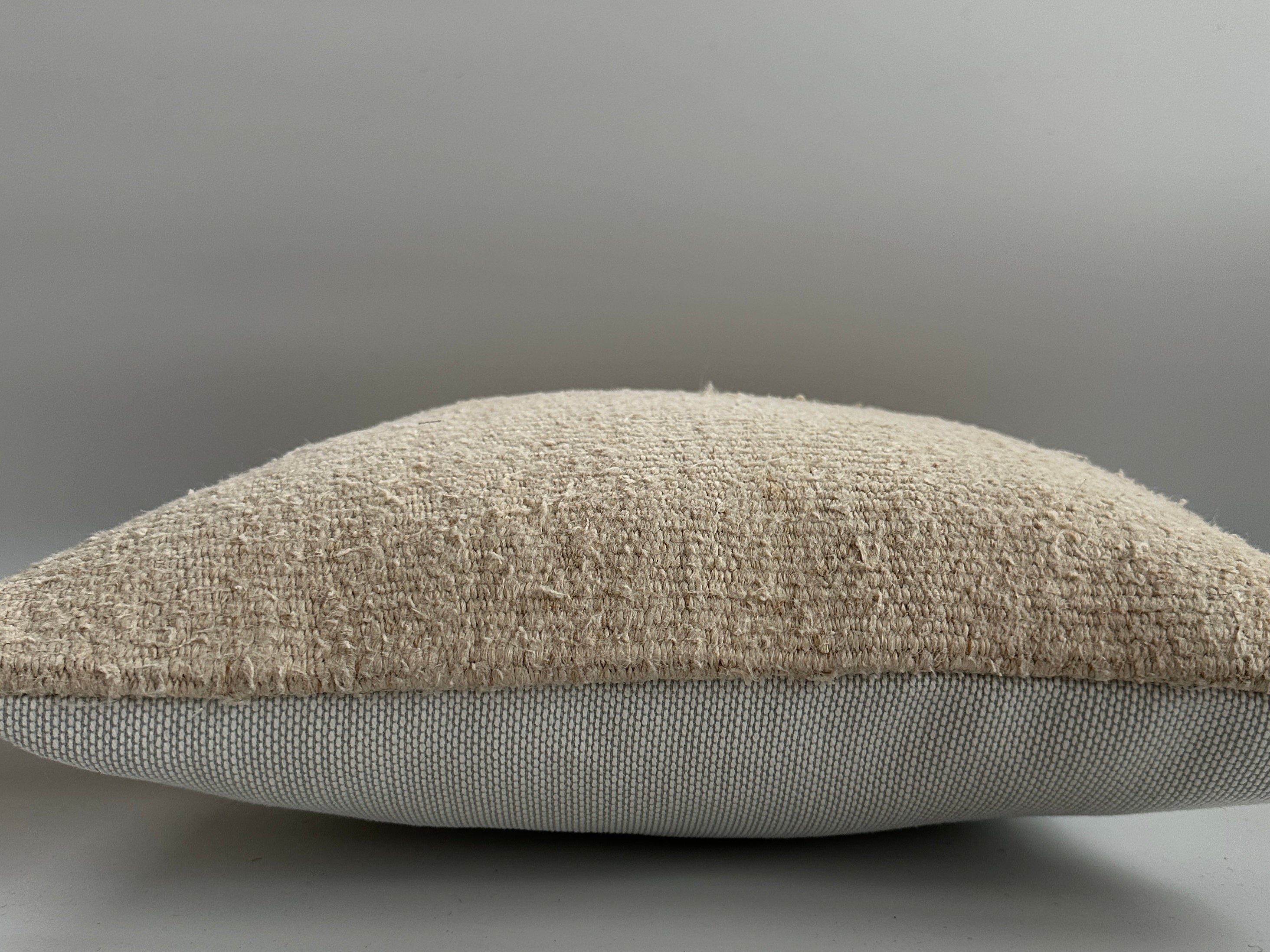 Handmade Textured Cream Turkish Cushion Cover 16''x16'' / 40x40 CM