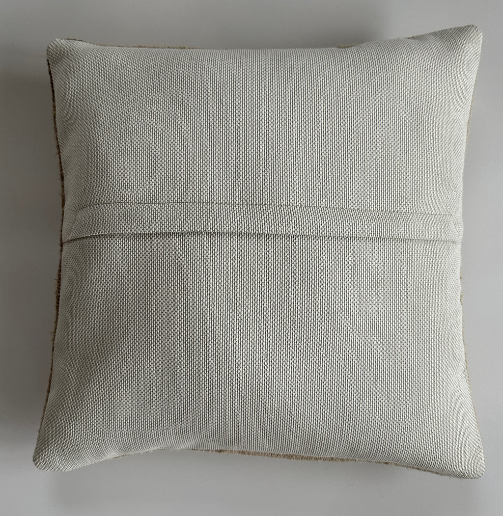 Handmade Textured Cream Turkish Cushion Cover 16''x16'' / 40x40 CM
