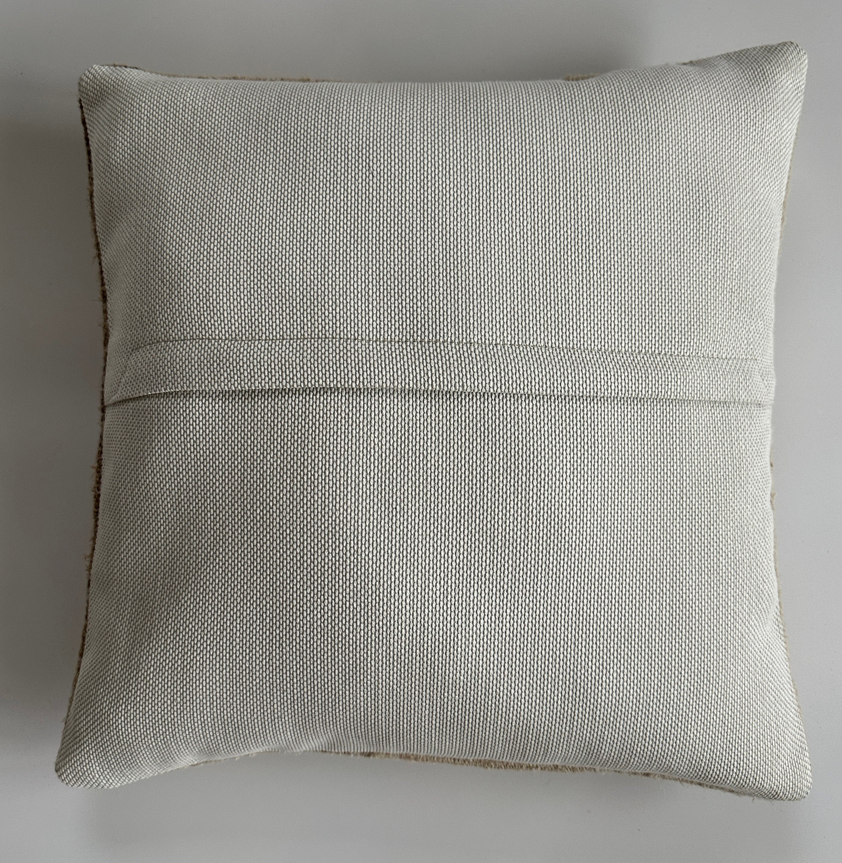Handmade Textured Cream Turkish Cushion Cover 16''x16'' / 40x40 CM
