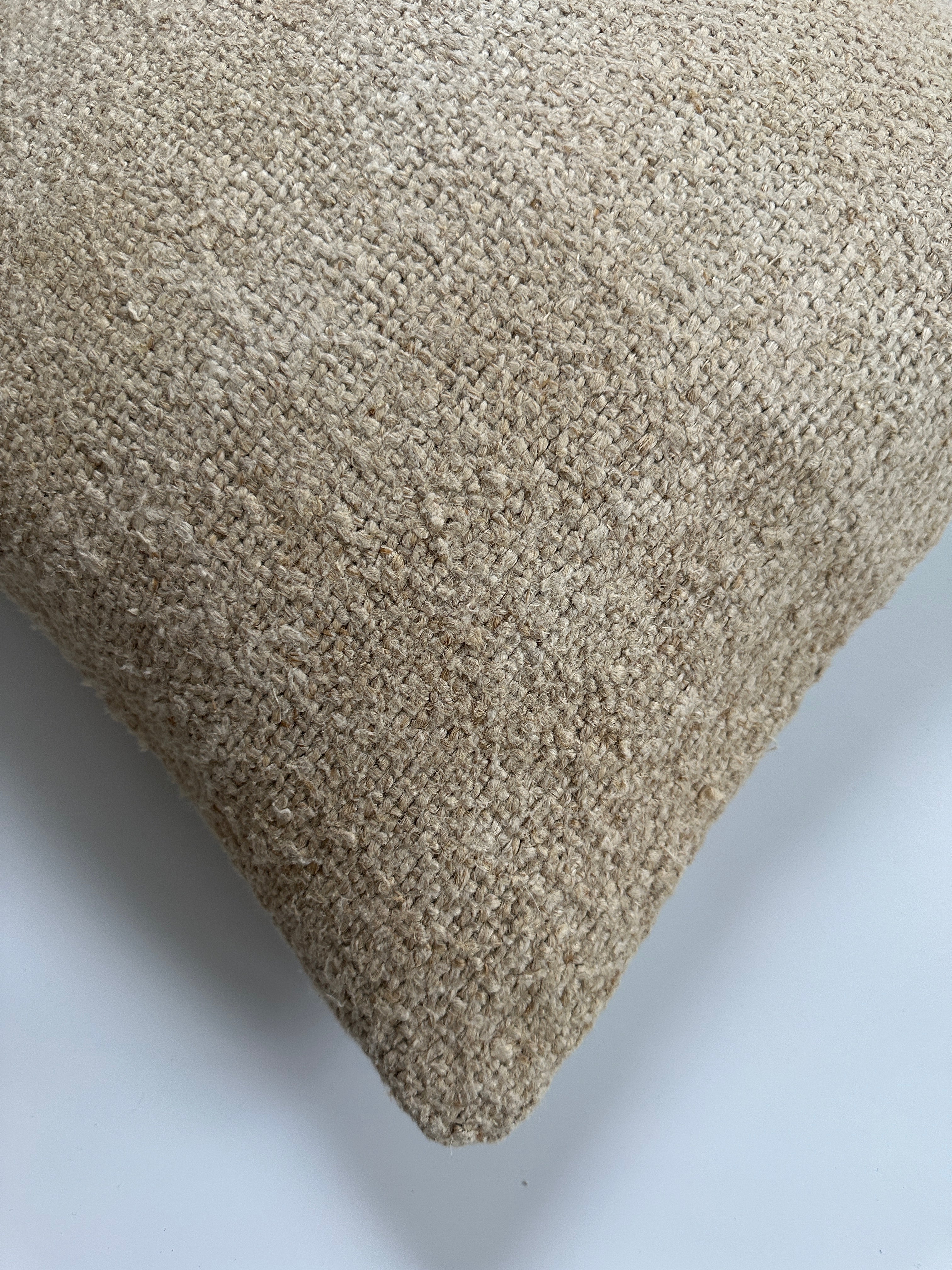 Handmade Textured Cream Turkish Cushion Cover 16''x16'' / 41x40 CM