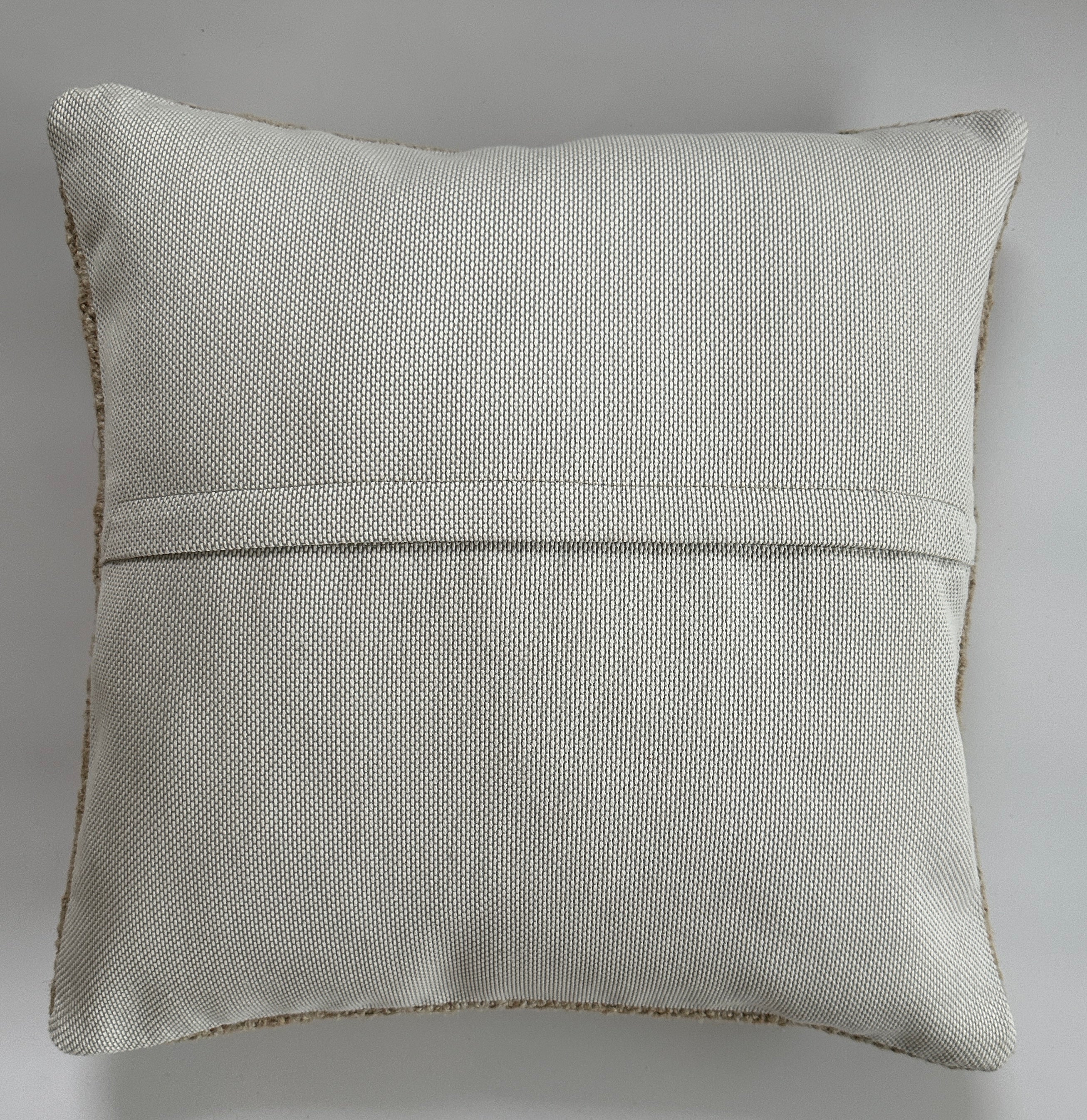 Handmade Textured Cream Turkish Cushion Cover 16''x16'' / 41x40 CM