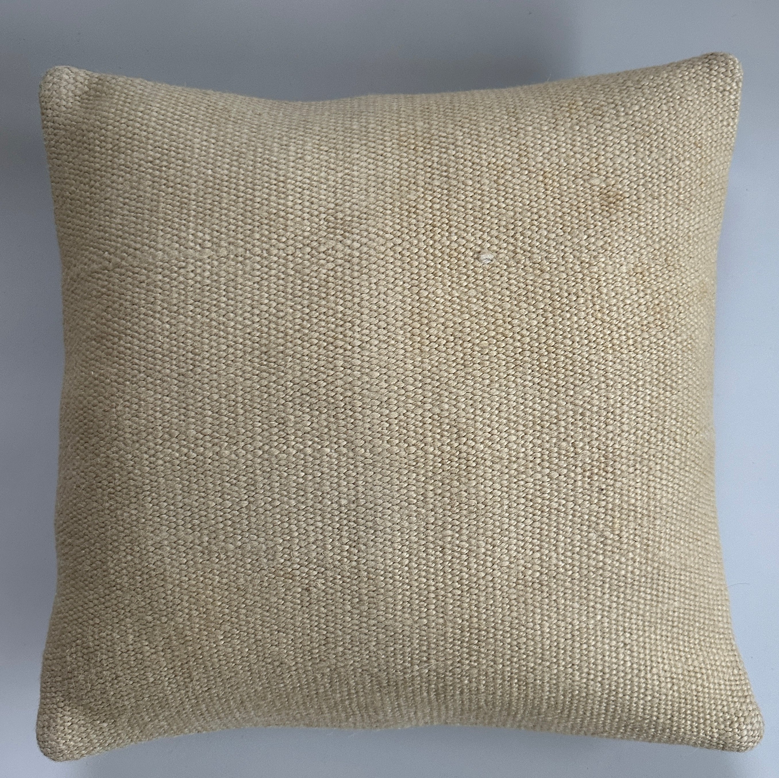 Handmade Textured Cream Turkish Cushion Cover 16''x16'' / 41x40 CM