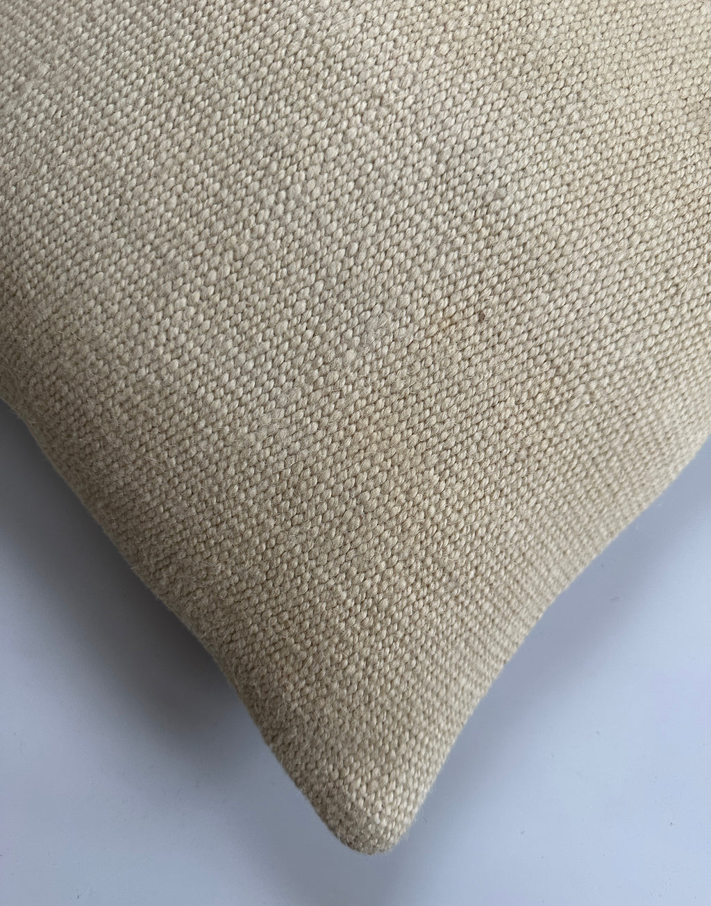 Handmade Textured Cream Turkish Cushion Cover 16''x16'' / 41x40 CM