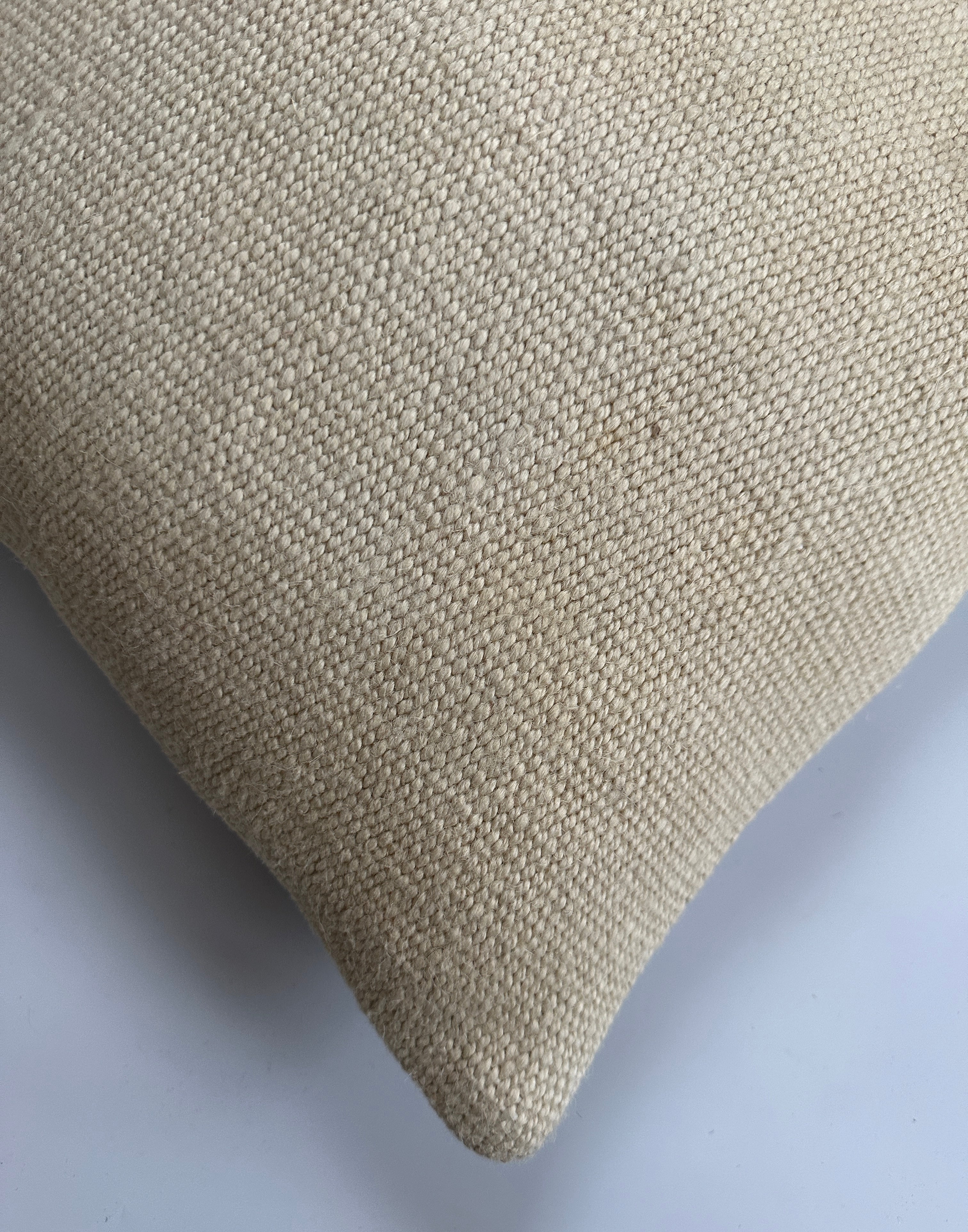 Handmade Textured Cream Turkish Cushion Cover 16''x16'' / 41x40 CM