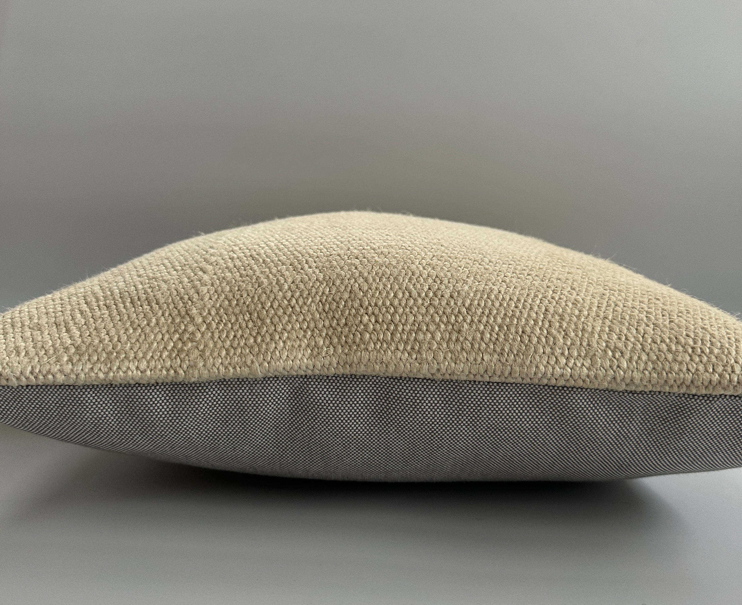 Handmade Textured Cream Turkish Cushion Cover 16''x16'' / 41x40 CM