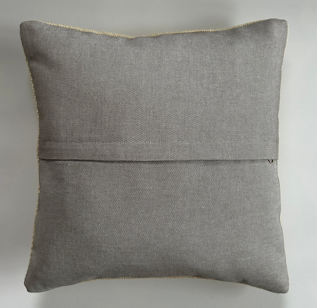 Handmade Textured Cream Turkish Cushion Cover 16''x16'' / 41x40 CM