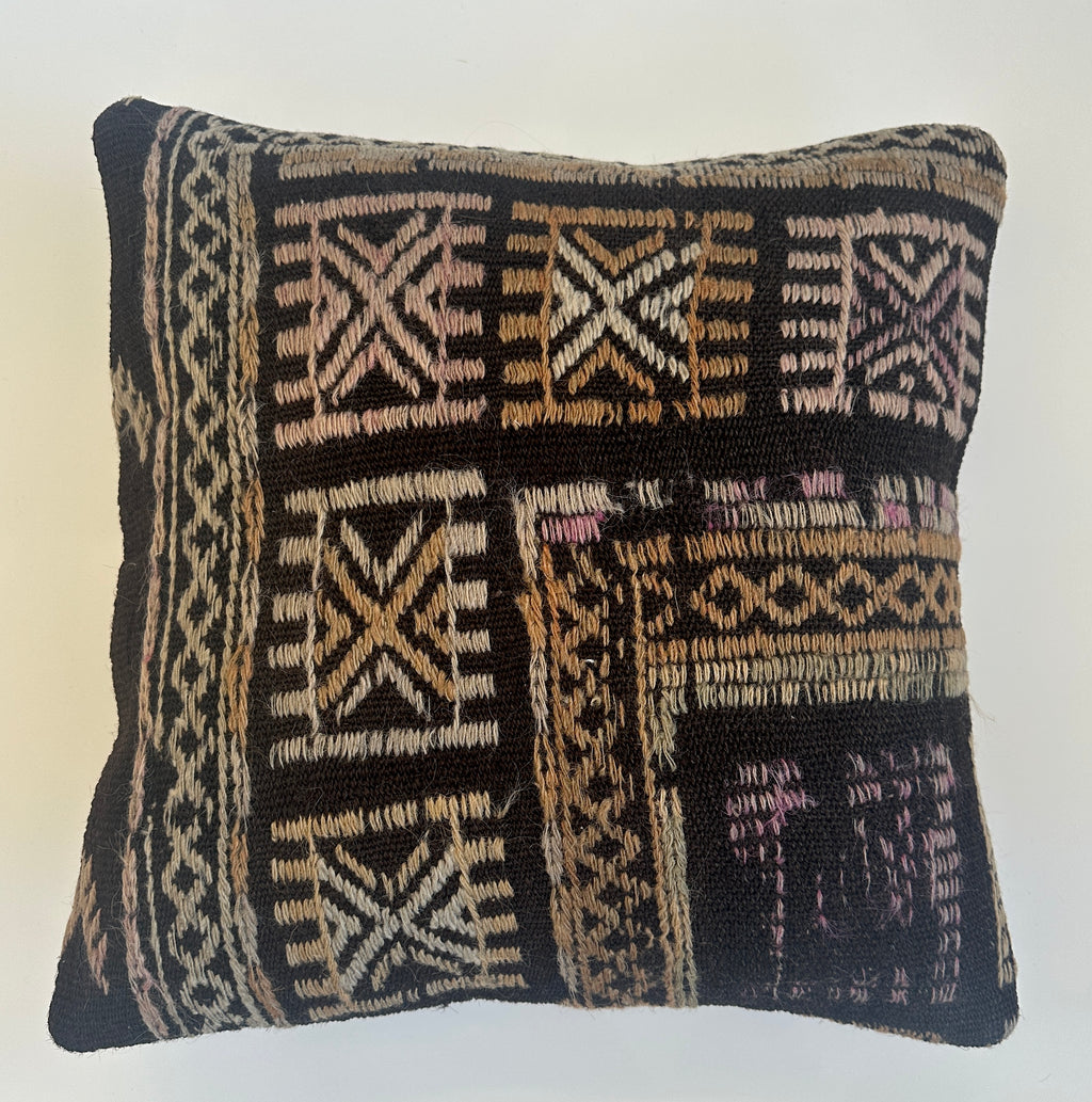 Handmade Multicoloured Turkish Cushion Cover 16''x16'' / 41x41 CM