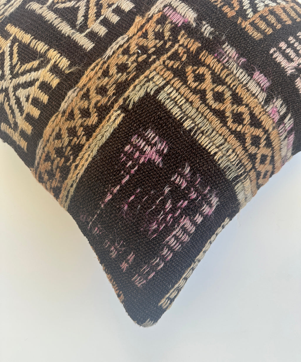 Handmade Multicoloured Turkish Cushion Cover 16''x16'' / 41x41 CM