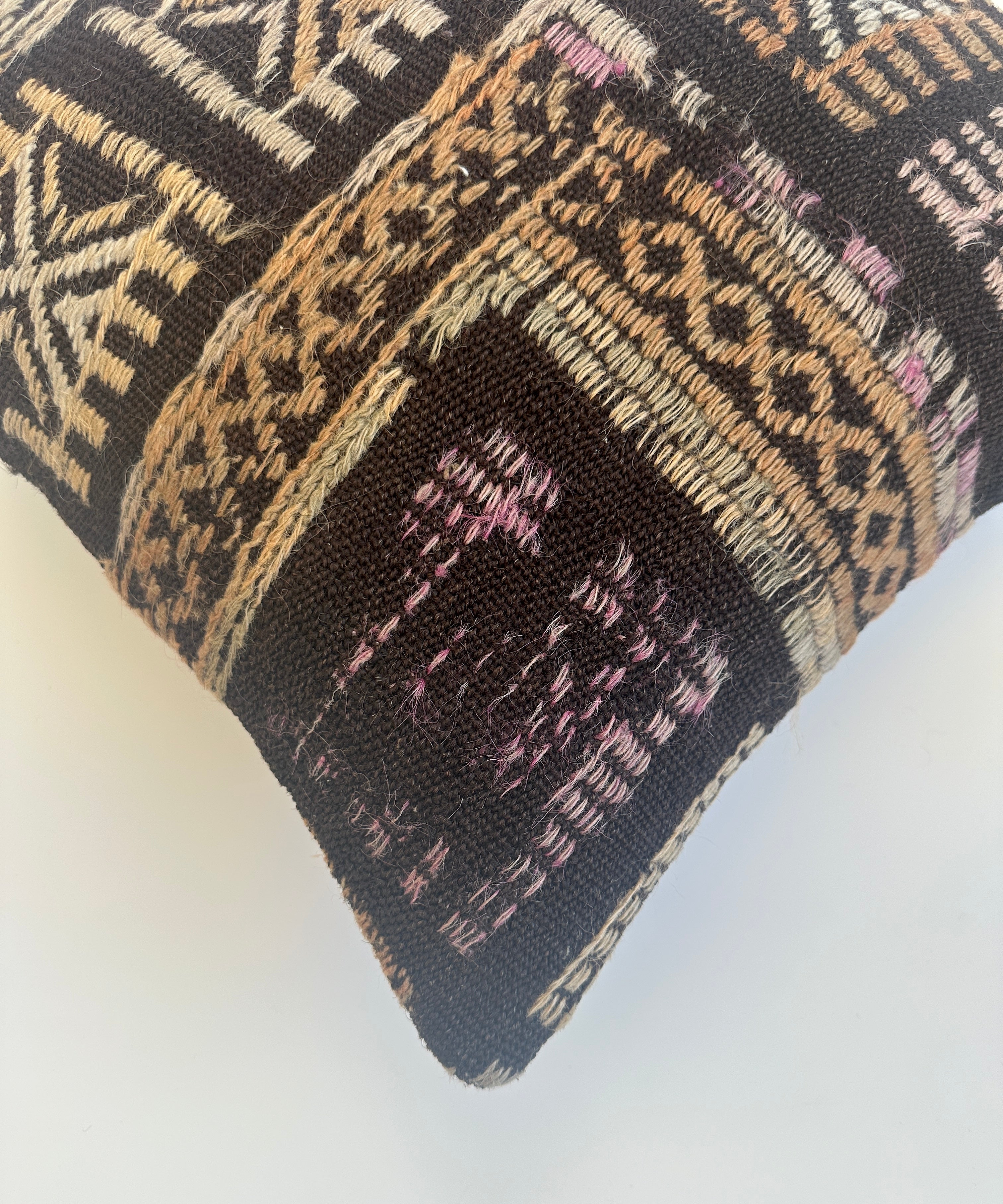 Handmade Multicoloured Turkish Cushion Cover 16''x16'' / 41x41 CM