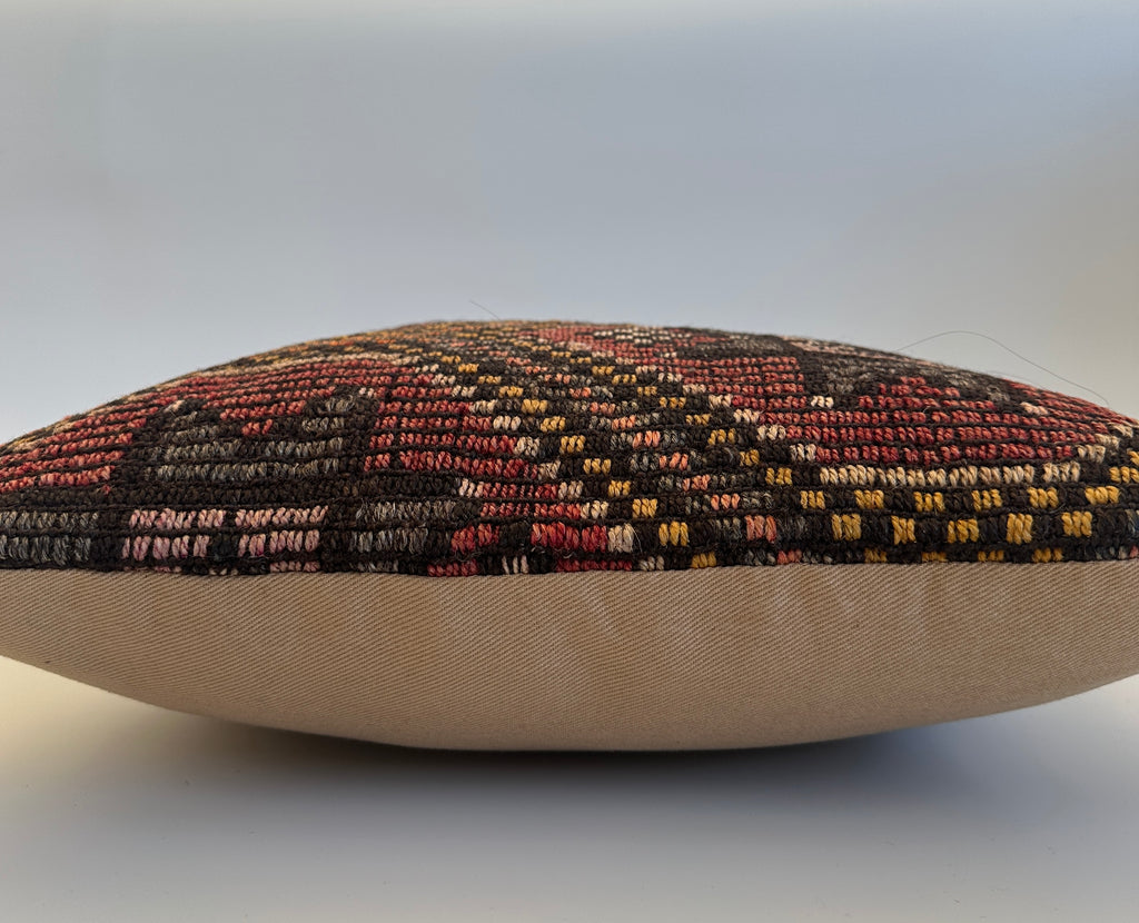 Handmade Multicoloured Turkish Cushion Cover 16''x16'' / 41x41 CM