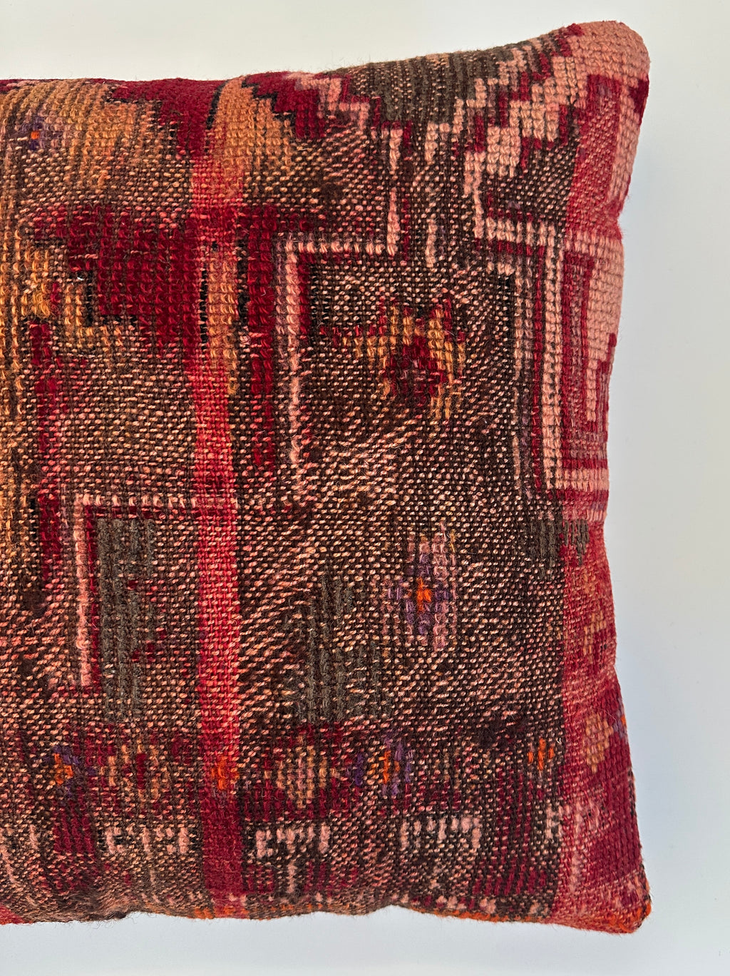 Handmade Red Turkish Rug Cushion Cover 16''x16'' / 41x41 CM